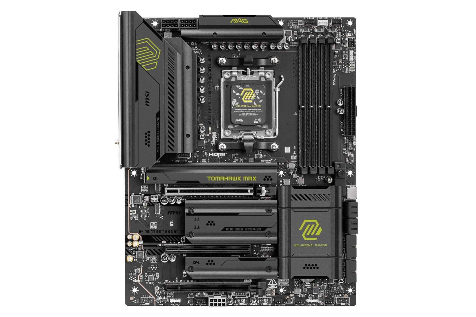 مادربرد ام اس آی MAG B850 TOMAHAWK MAX WIFI نمای روبرو