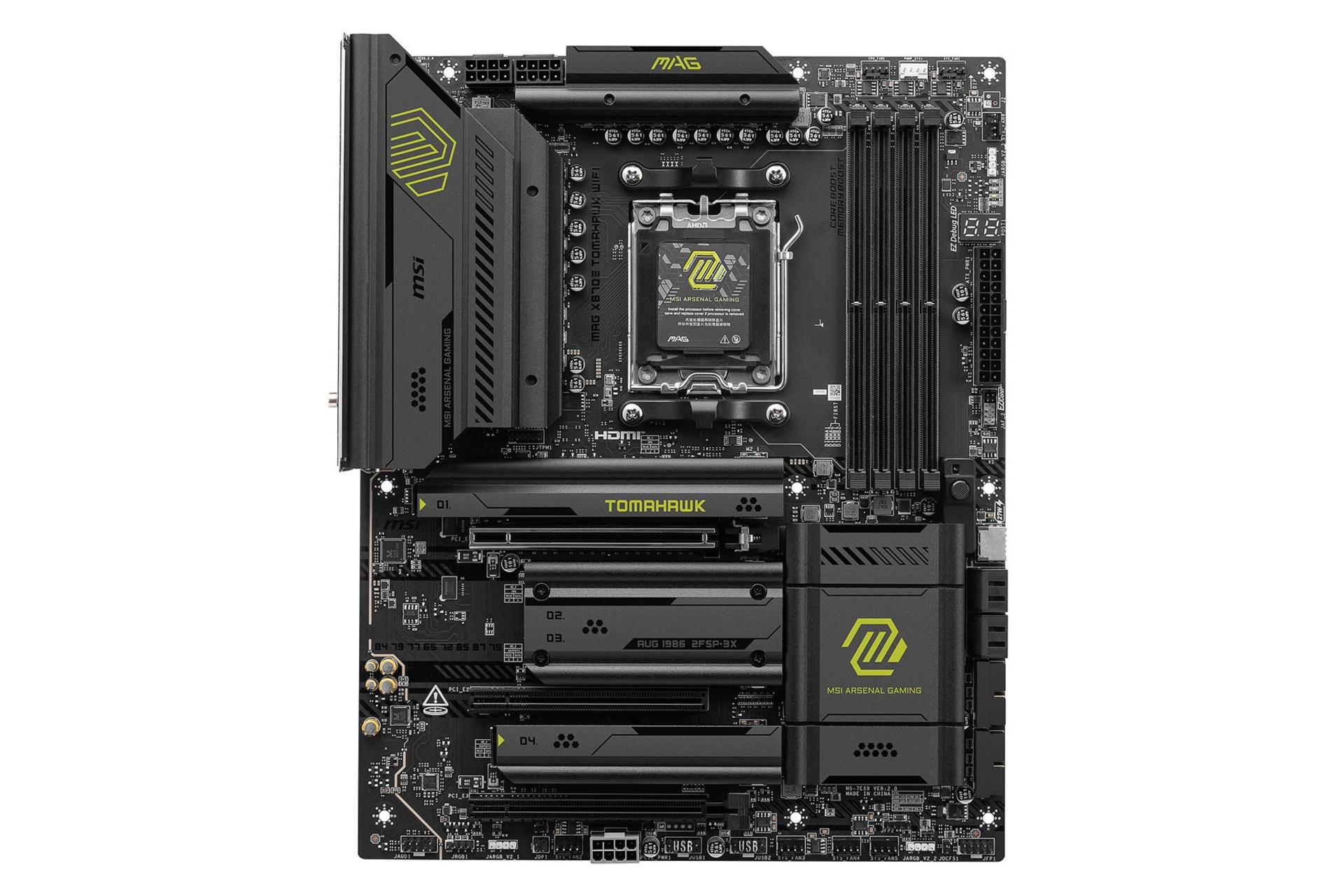 مادربرد ام اس آی MAG X870E TOMAHAWK WIFI نمای روبرو