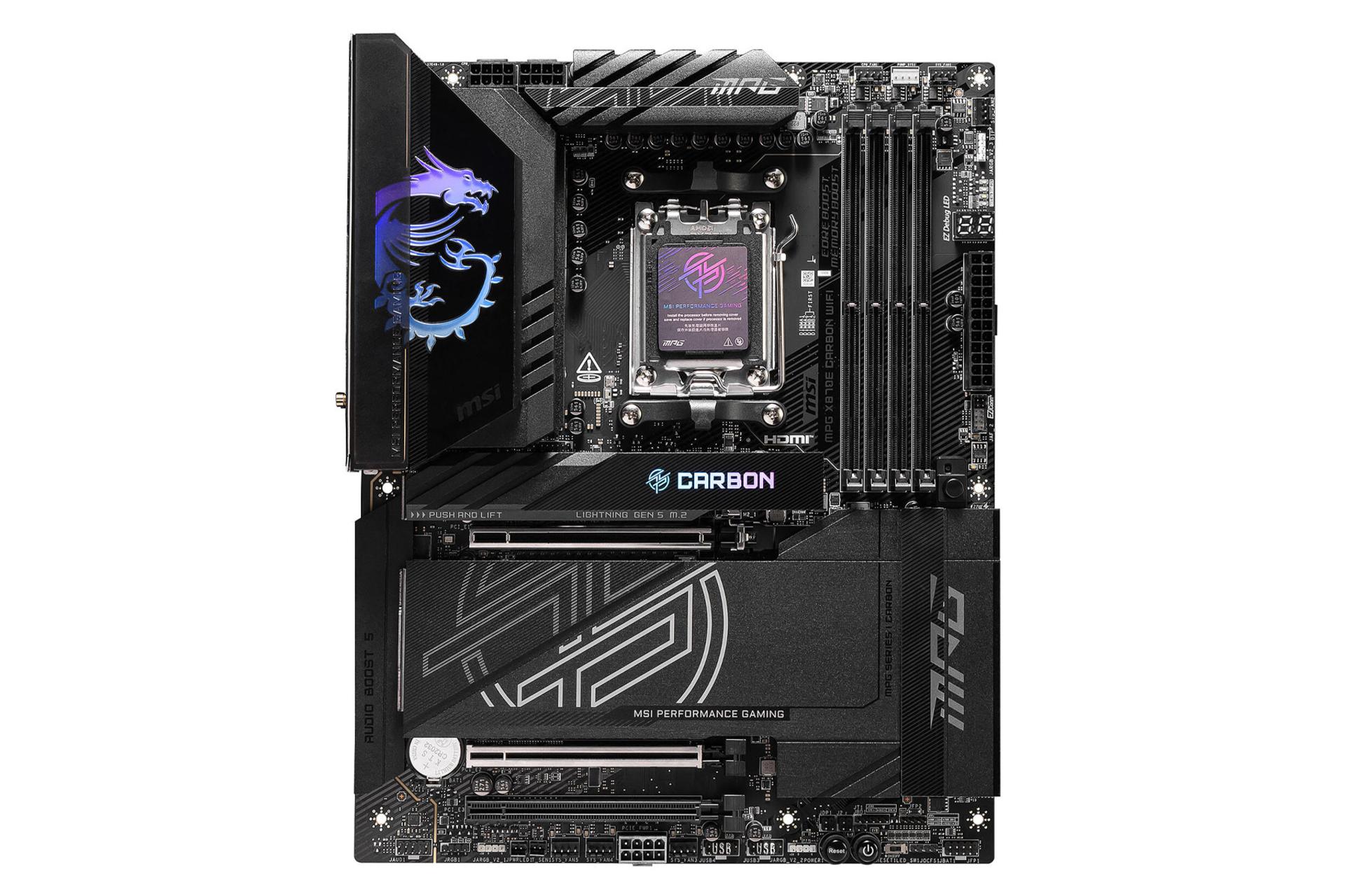 مادربرد ام اس آی MPG X870E CARBON WIFI نمای روبرو