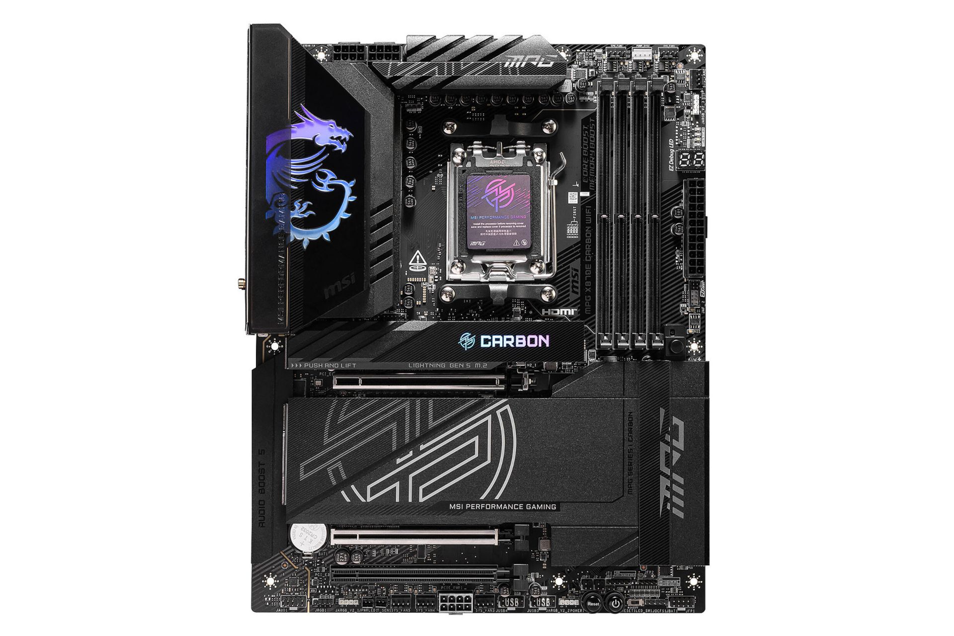 مادربرد ام اس آی MPG X870E CARBON WIFI نمای روبرو