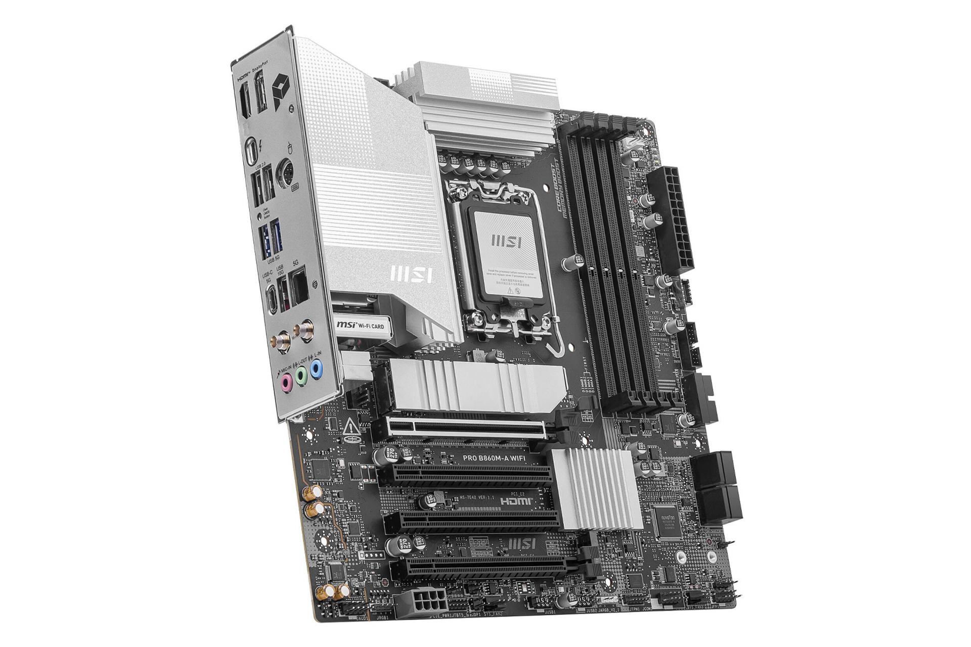 نمای سمت چپ مادربرد ام اس آی PRO B860M-A WIFI