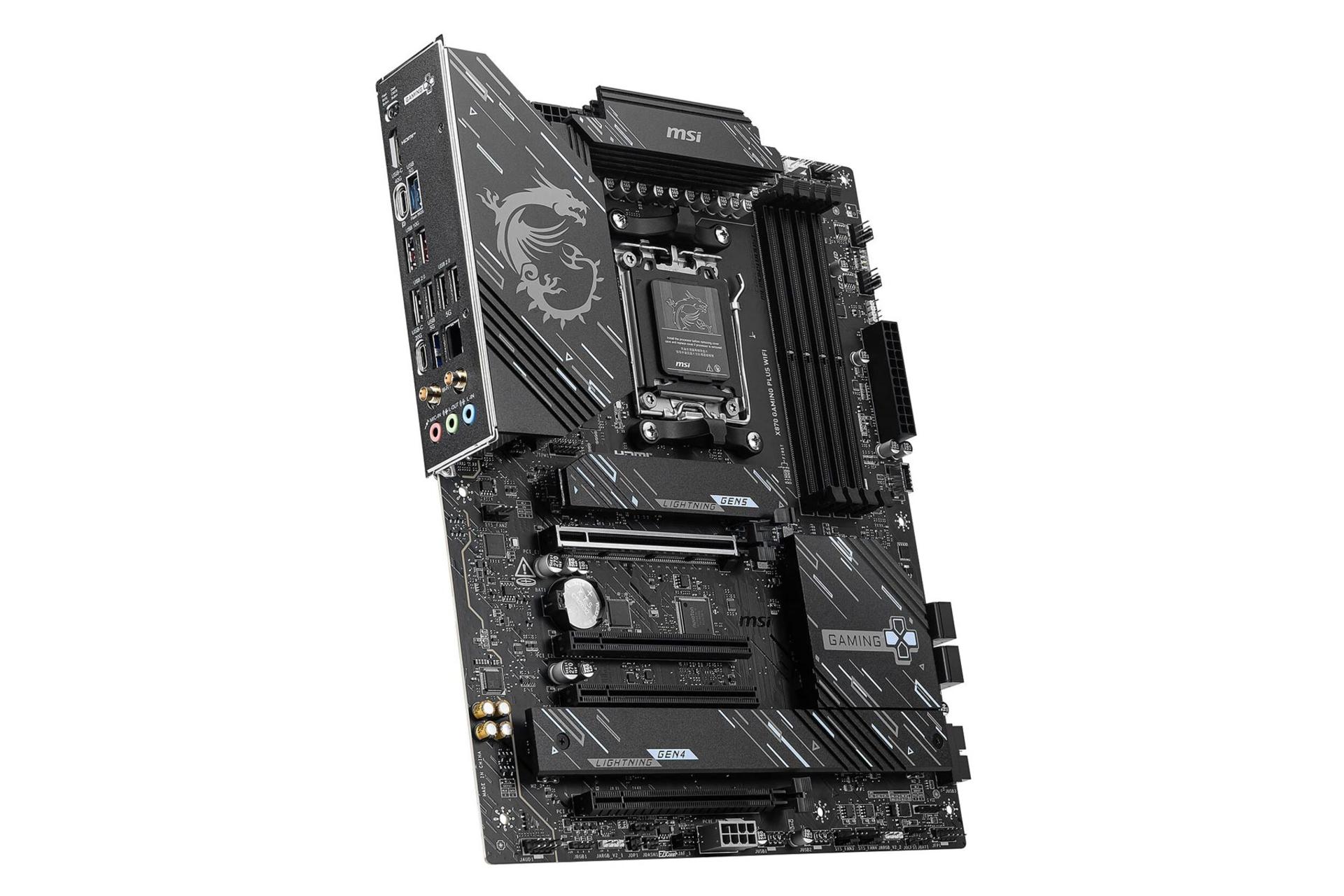 نمای سمت چپ مادربرد ام اس آی X870 GAMING PLUS WIFI