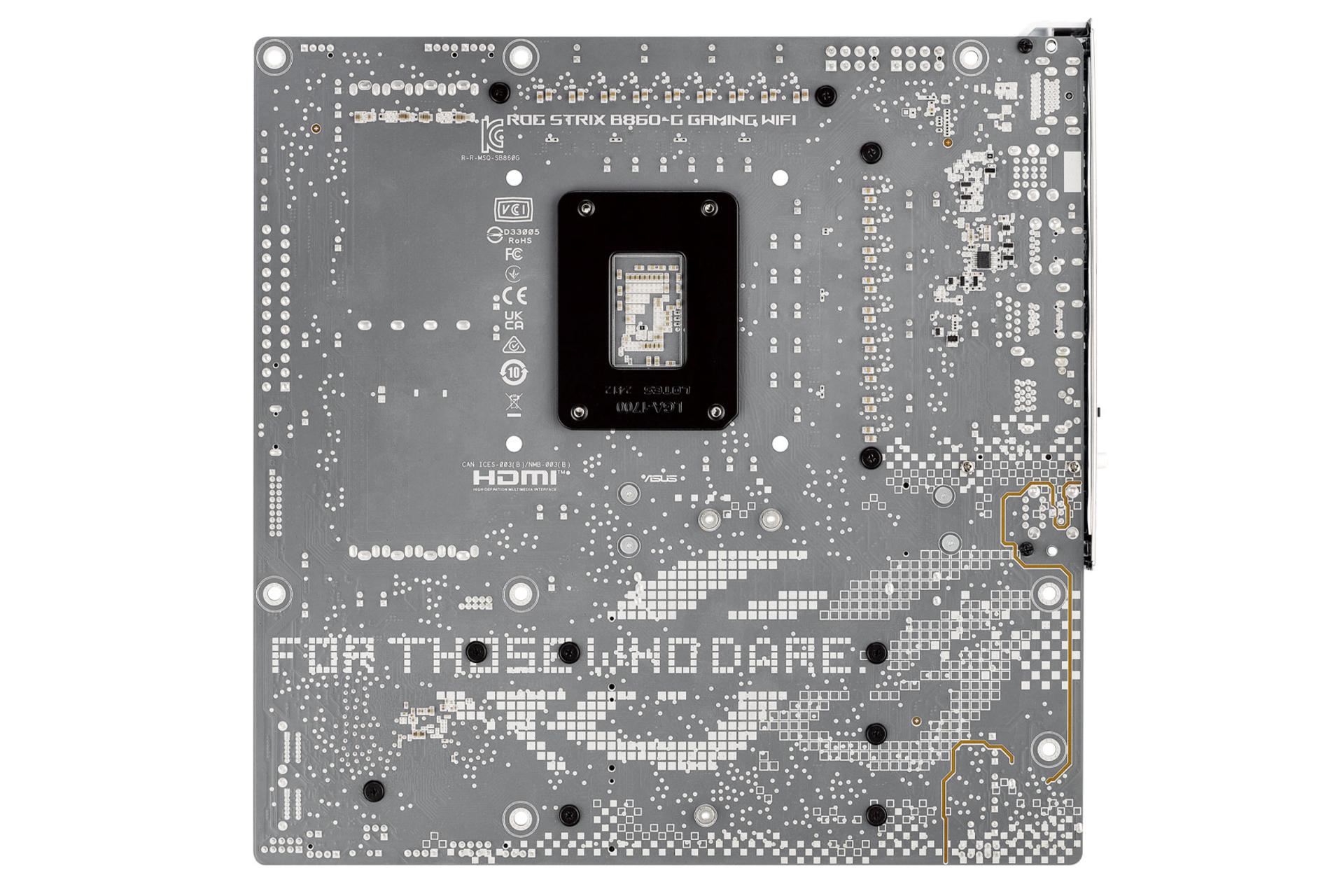 نمای پشت مادربرد ایسوس ROG STRIX B860-G GAMING WIFI