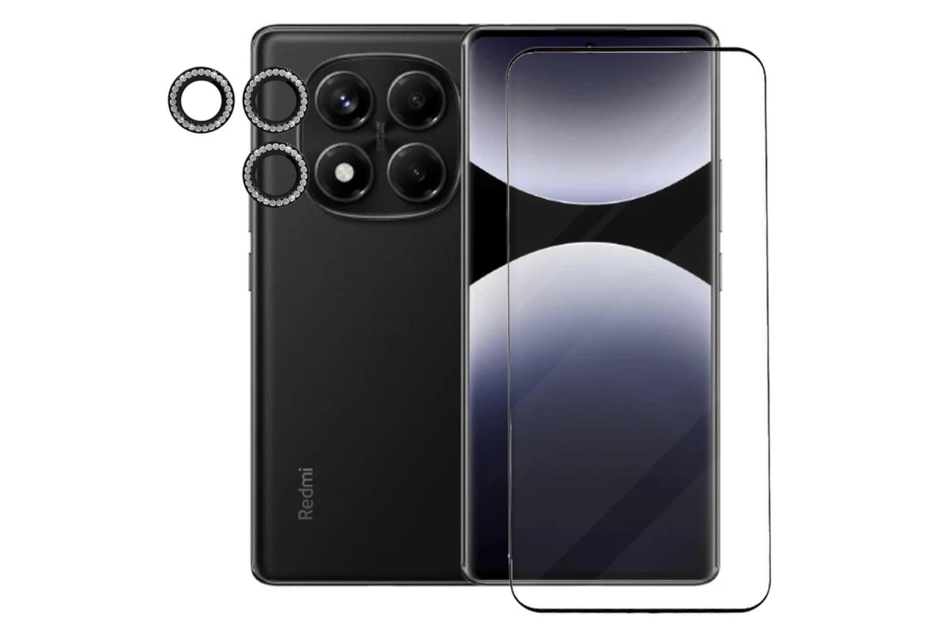 محافظ صفحه نمایش گوشی آکوآرا مدل BKNGNGLS مناسب شیائومی Redmi Note 14 Pro 4G به همراه محافظ لنز دوربین