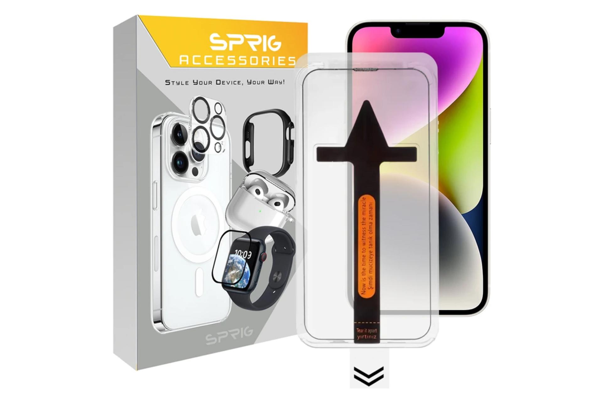 جعبه محافظ صفحه نمایش گوشی اسپریگ مدل Easy Kit مناسب اپل iPhone 14 Plus / 13 Pro Max