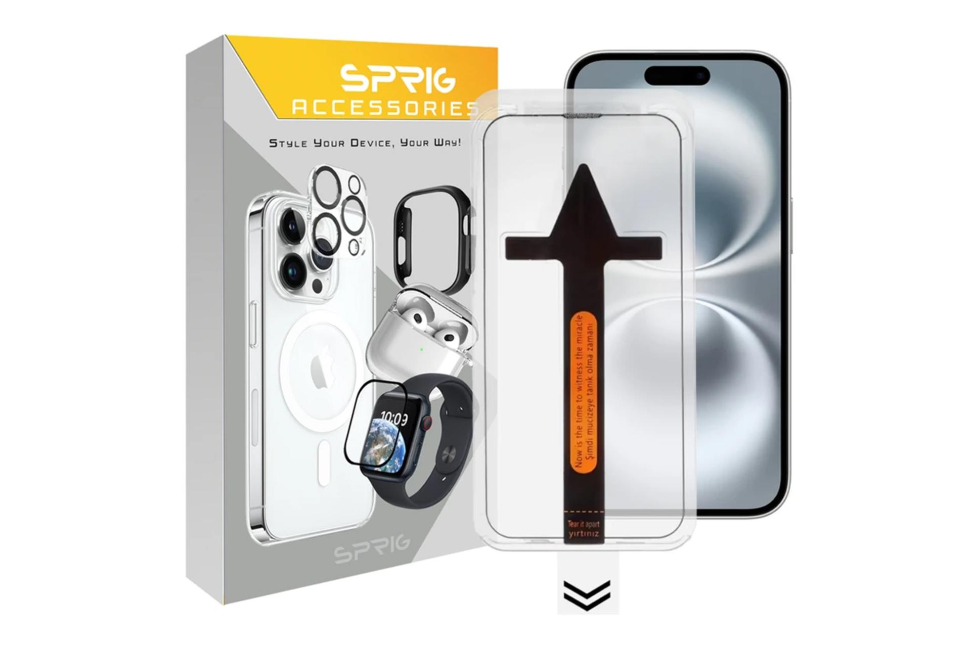 جعبه محافظ صفحه نمایش گوشی اسپریگ مدل Easy Kit مناسب اپل iPhone 16