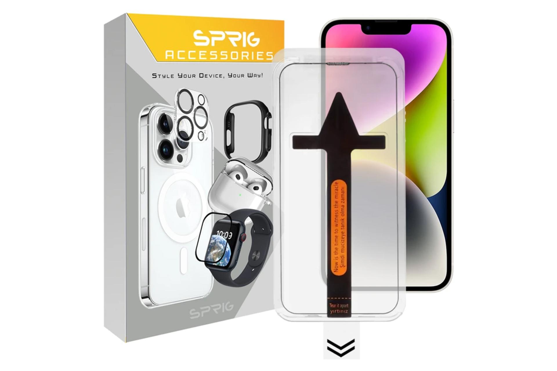 جعبه محافظ صفحه نمایش گوشی اسپریگ مدل Easy Kit مناسب اپل iPhone 14 / 13 Pro / 13