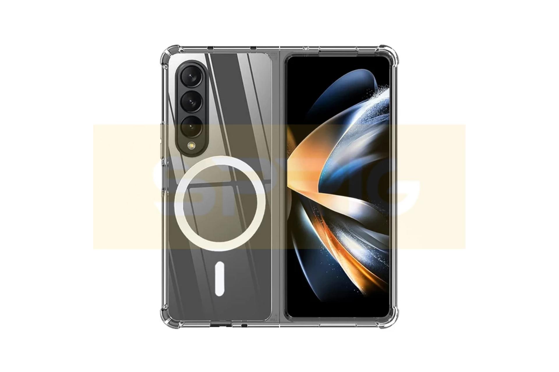 نمای پشت قاب گوشی اسپریگ مدل Clear Magsafe مناسب سامسونگ Galaxy Z Fold5