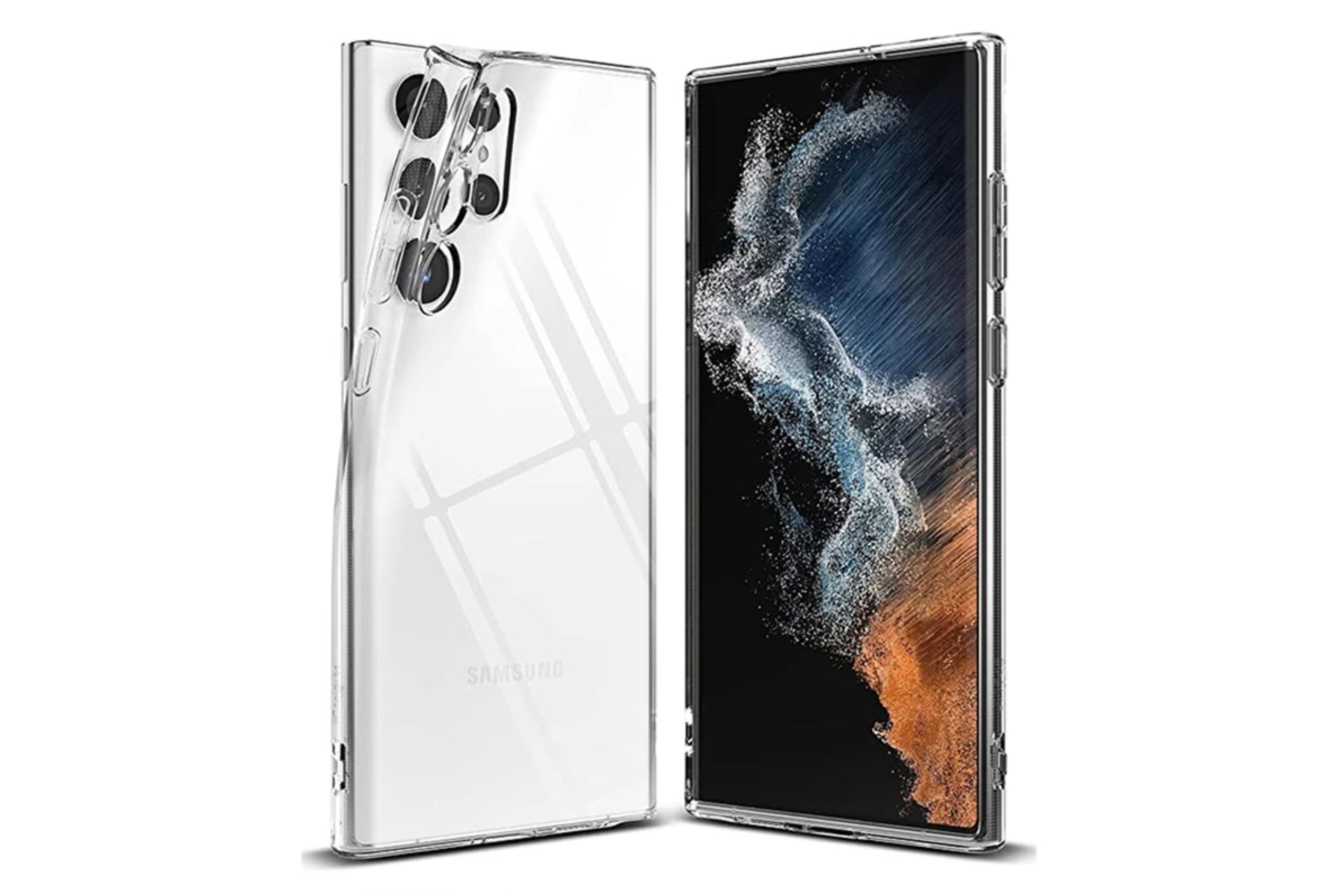 قاب گوشی اسپریگ مدل Clear-FU مناسب سامسونگ Galaxy S22 Ultra همراه با محافظ صفحه نمایش