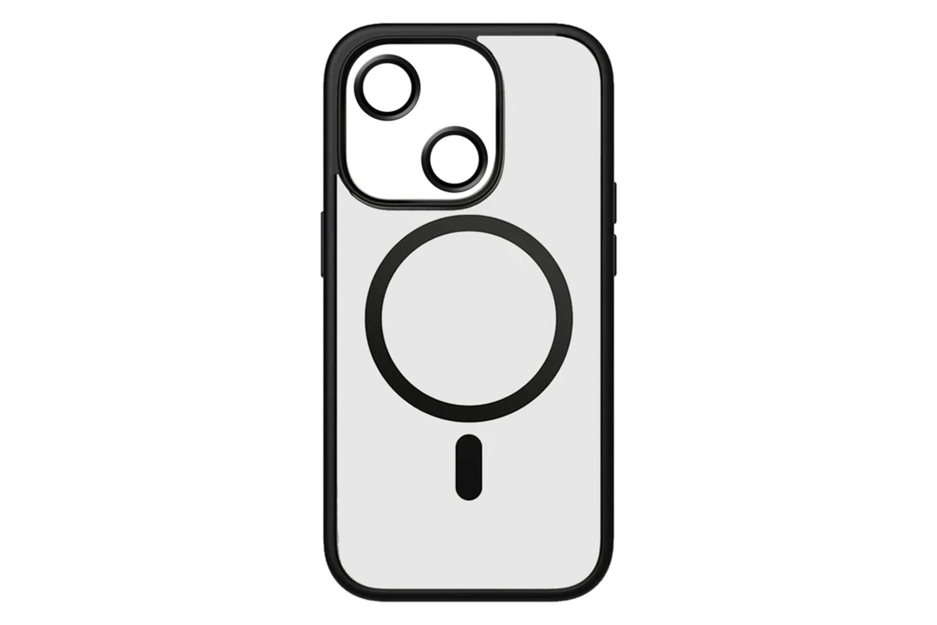 نمای پشت قاب گوشی اسپریگ مدل BRD Magsafe-Ring مناسب اپل iPhone 15 همراه با محافظ لنز و صفحه نمایش