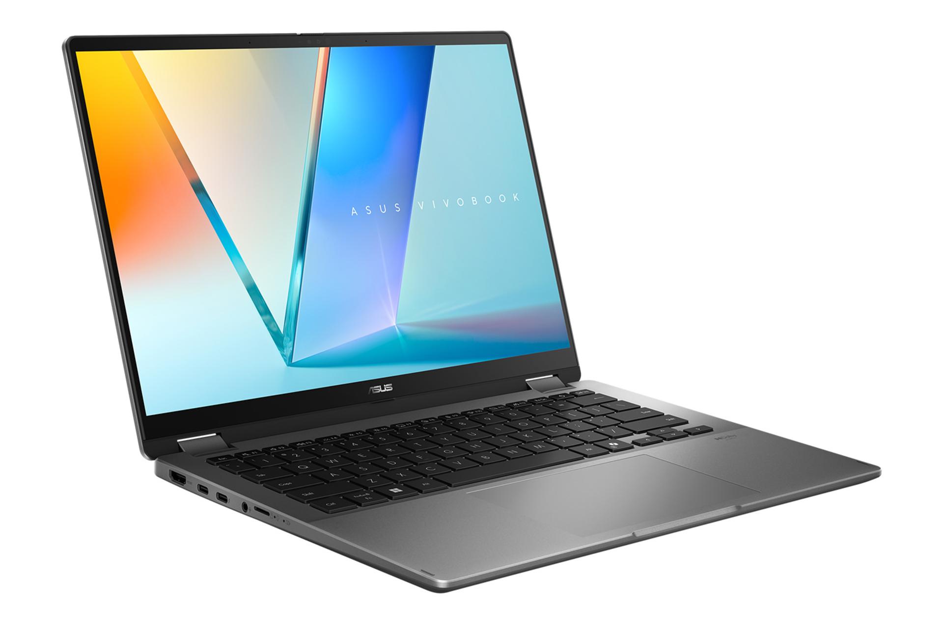 لپ تاپ ایسوس ASUS Vivobook 14 Flip TP3407SA نمای جلو و چپ