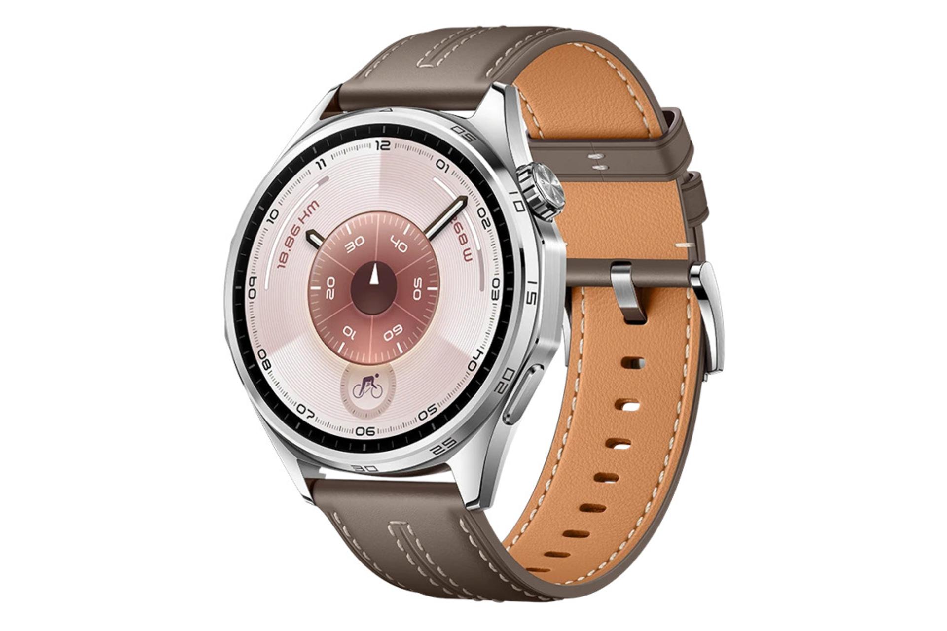 ساعت هوشمند هواوی واچ GT 6 نسخه 46 میلی‌متری نقره ای با بند قهوه ای / Huawei Watch GT 6 46mm