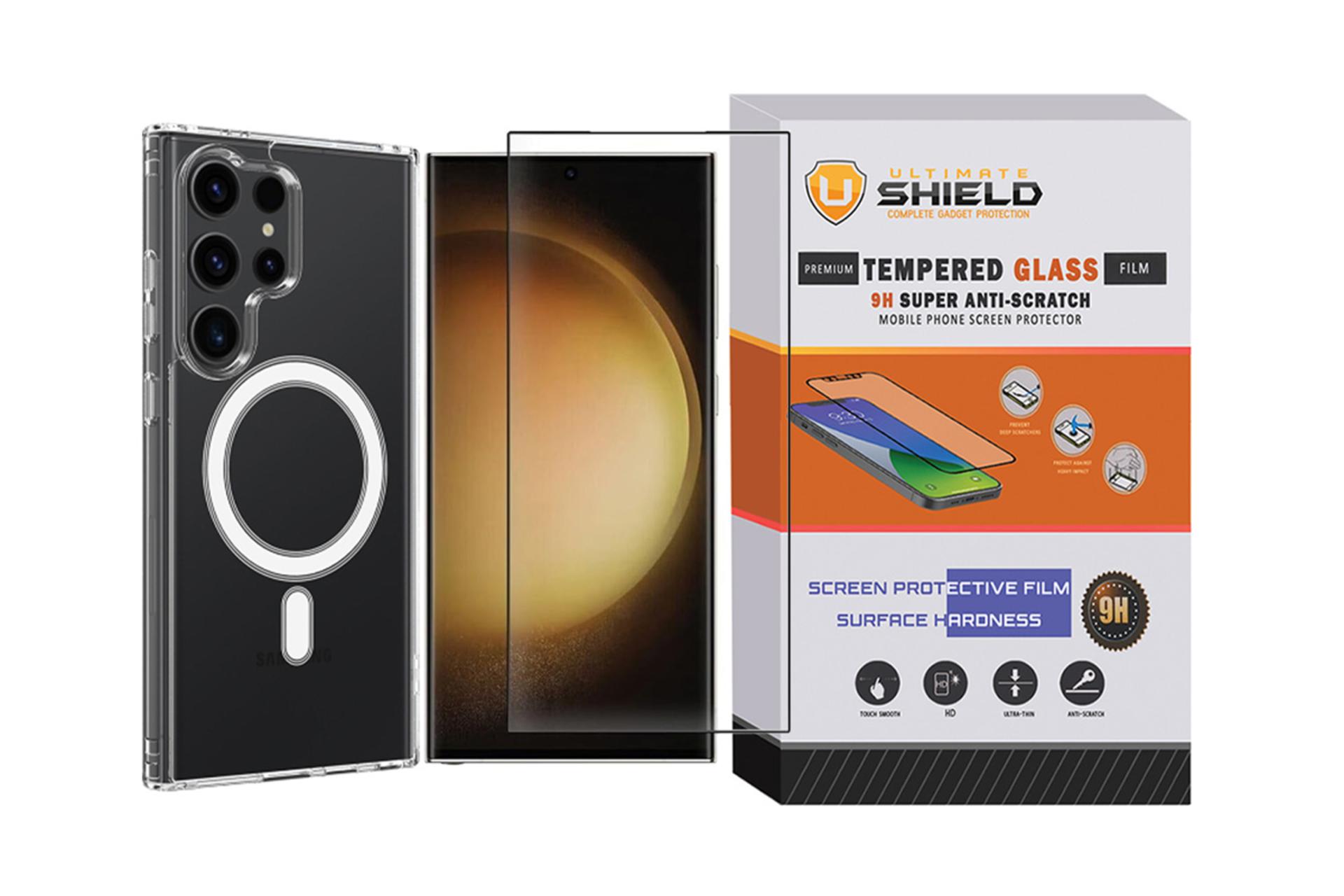 جعبه قاب گوشی آلتیمیت شیلد مدل Magsafe-UGL مناسب سامسونگ Galaxy S24 Ultra همراه با محافظ صفحه نمایش