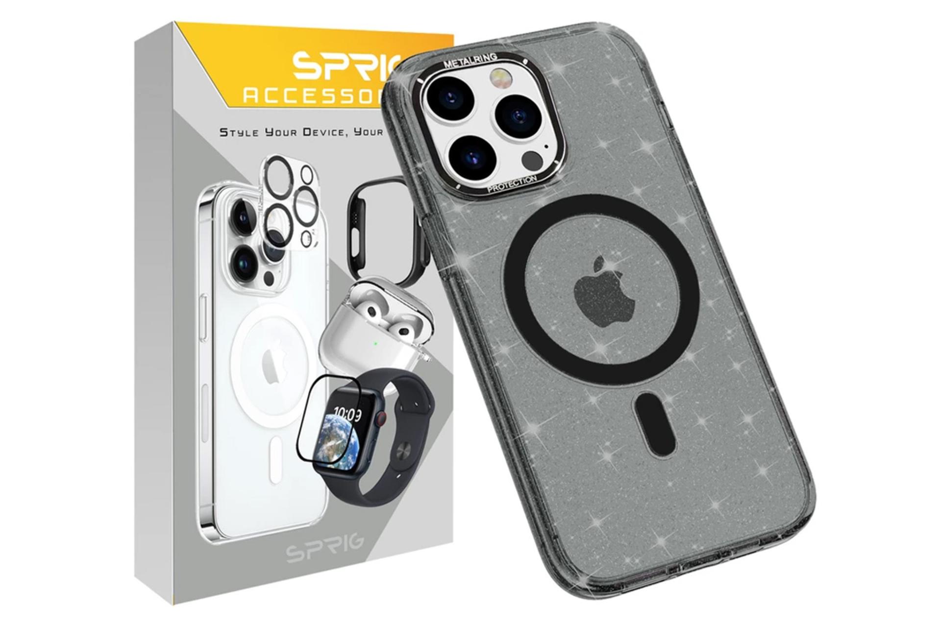 جعبه قاب گوشی اسپریگ مدل Wreath Magsafe مناسب اپل iPhone 15 Pro Max