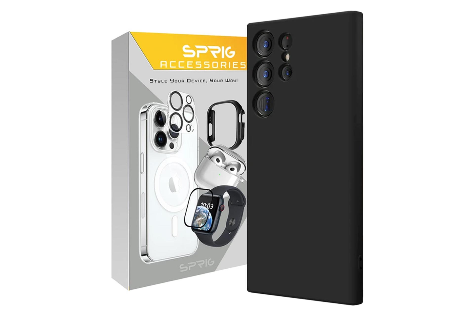 جعبه قاب گوشی اسپریگ مدل Silicon مناسب سامسونگ Galaxy S24 Ultra