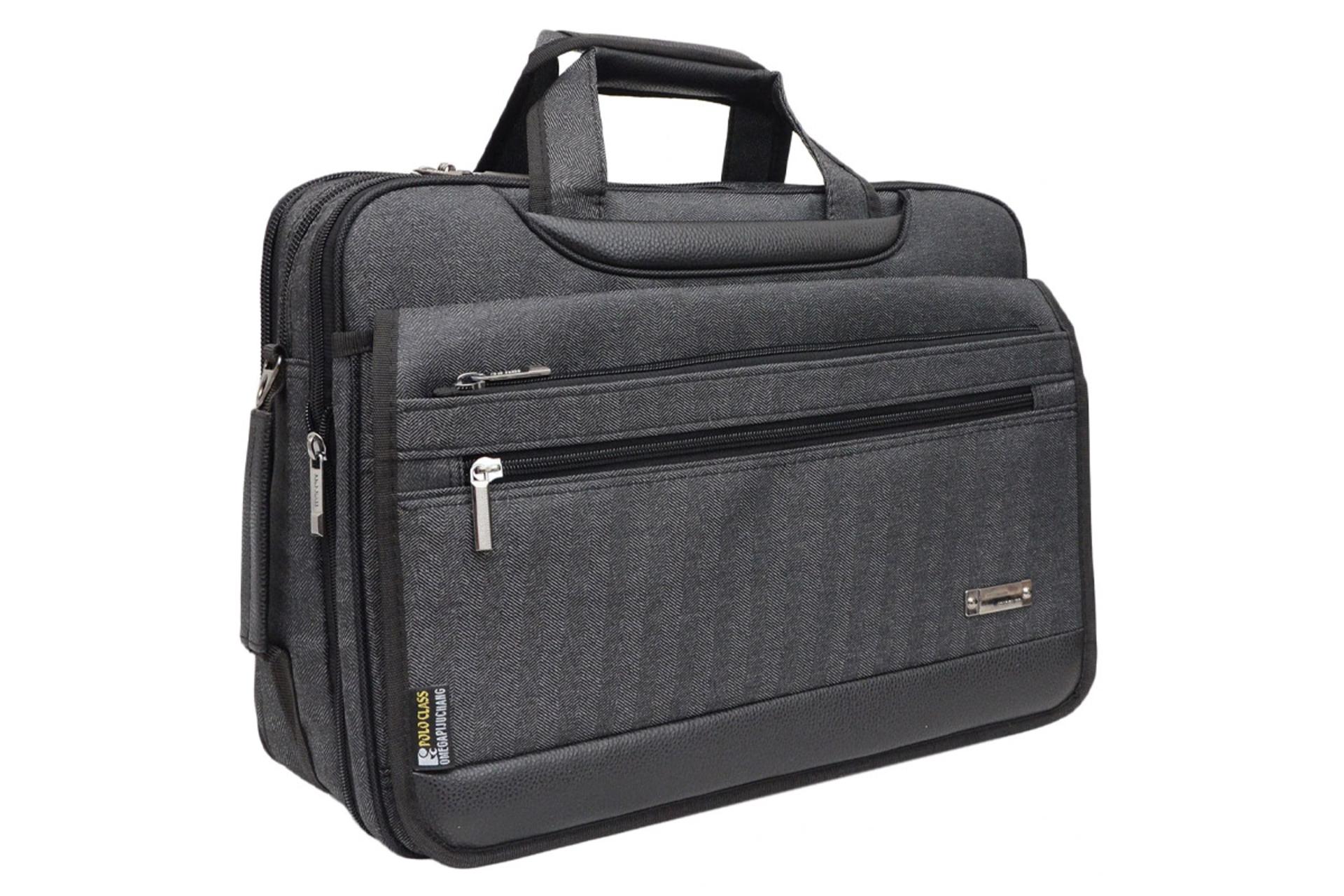 نمای سمت چپ کیف لپ تاپ کیف لپ تاپ پولو کلاسیک OM900 مناسب 15.6 اینچ