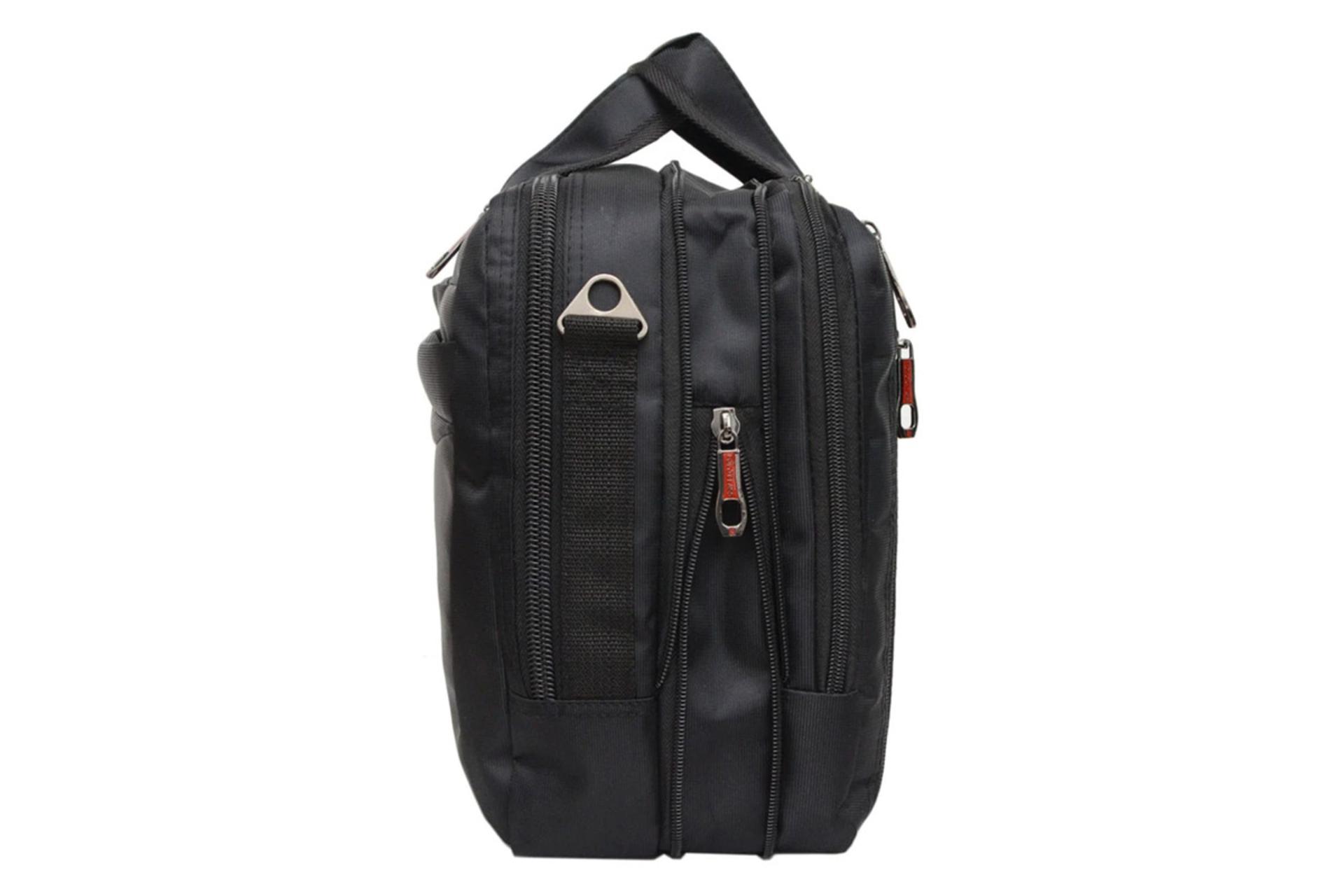 نمای کنار کیف لپ تاپ کیف لپ تاپ پولو کلاسیک PLO 801 مناسب 15.6 اینچ