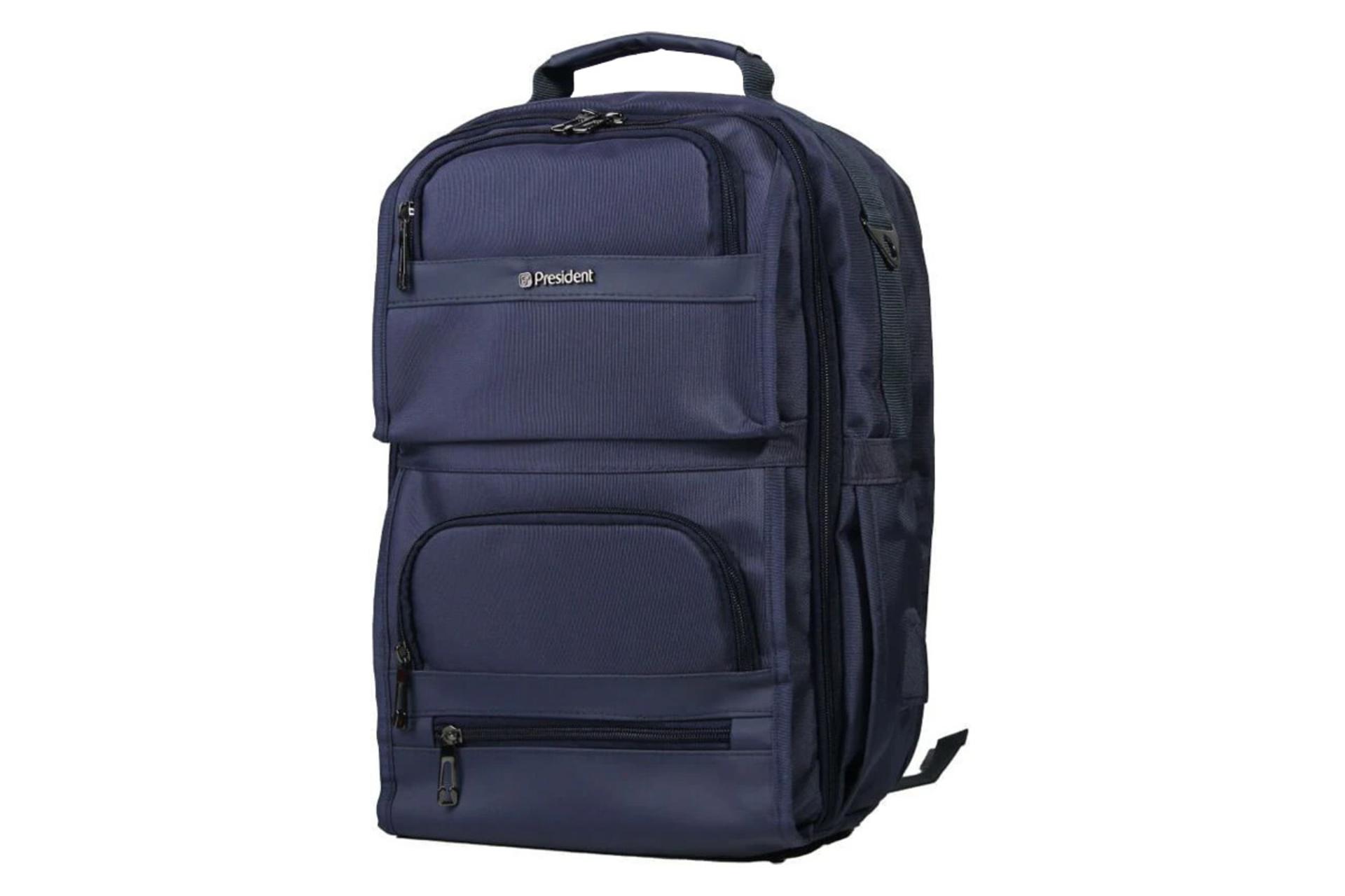 کیف لپ تاپ کوله پشتی لپ تاپ پرزیدنت DRAMA مناسب 15 اینچ رنگ آبی