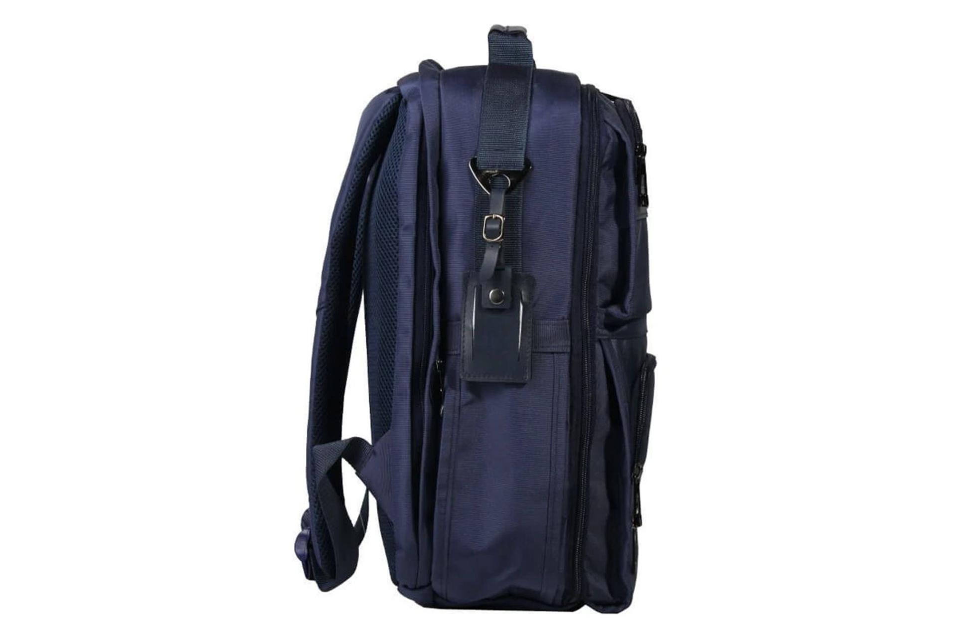 نمای کنار کیف لپ تاپ کوله پشتی لپ تاپ پرزیدنت DRAMA مناسب 15 اینچ