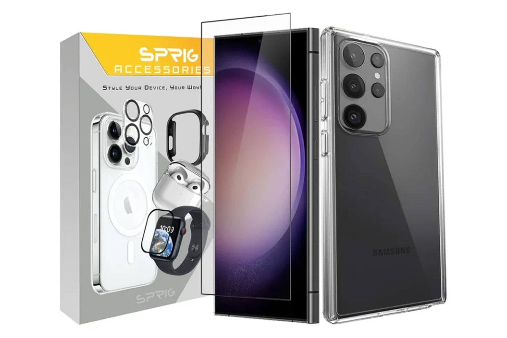 قاب گوشی اسپریگ مدل Clear TRS مناسب سامسونگ Galaxy S25 Ultra همراه با محافظ صفحه نمایش