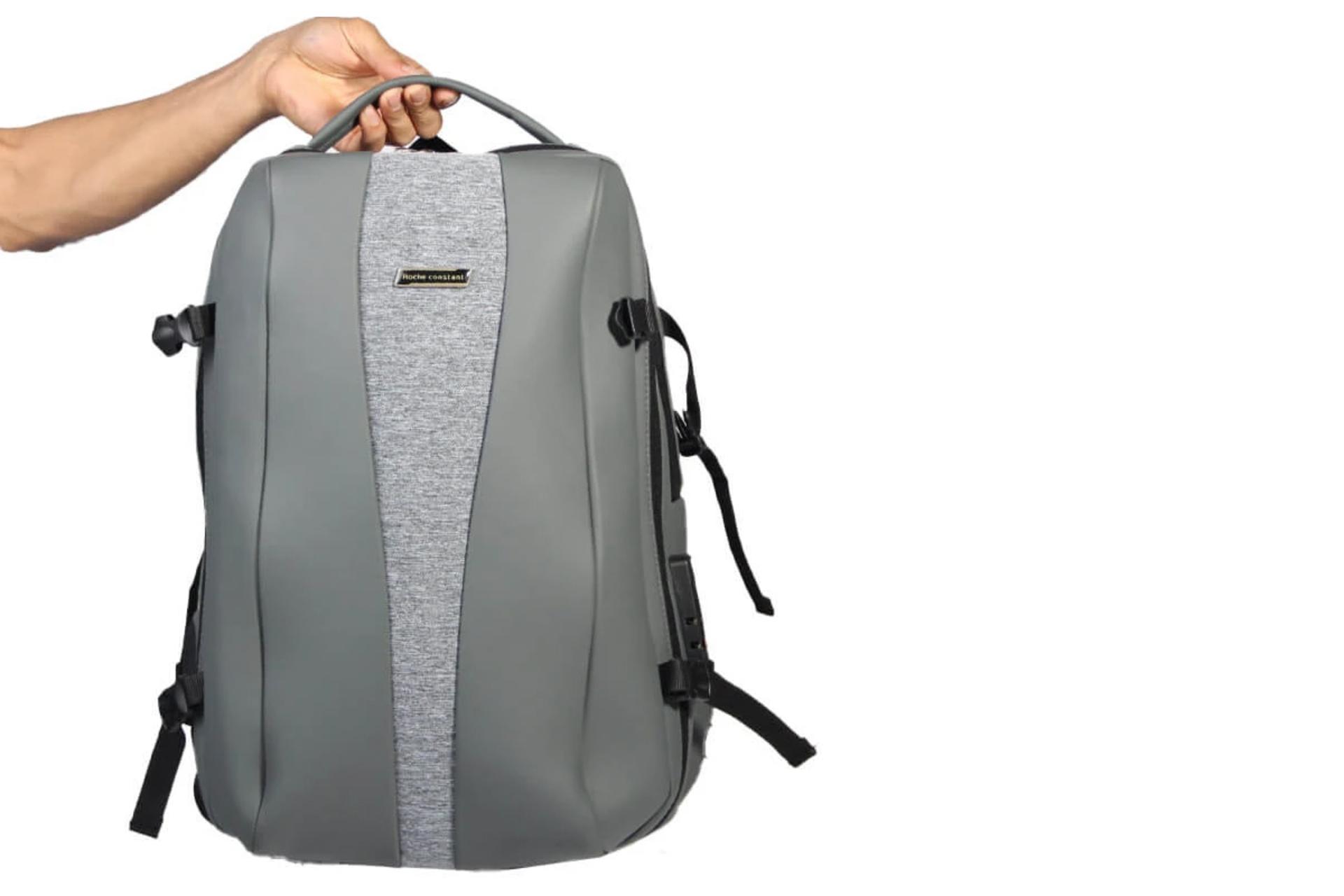 کیف لپ تاپ کوله پشتی لپ تاپ پرزیدنت Roche Constant مناسب 15.6 اینچ رنگ خاکستری