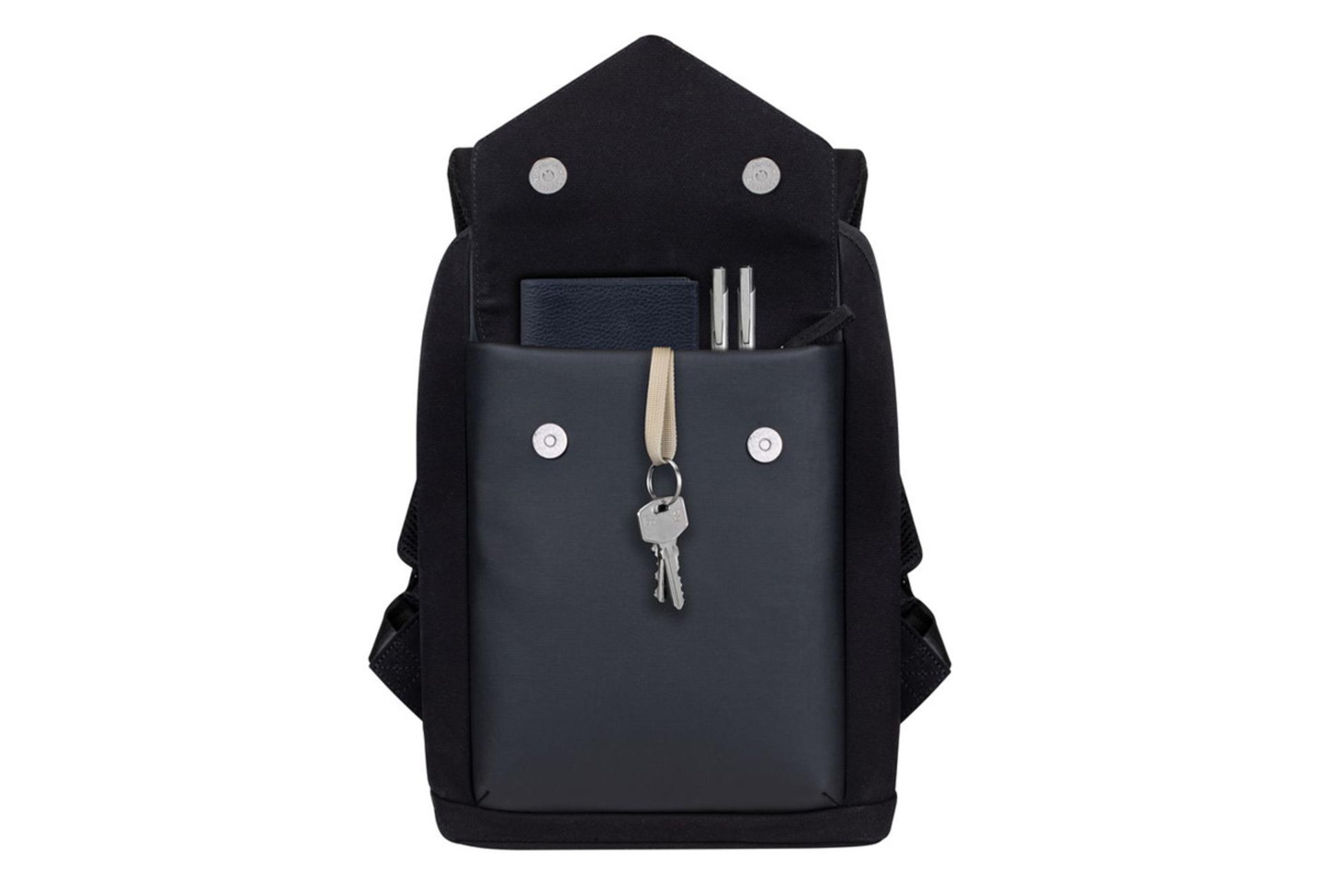 نمای داخل کیف لپ تاپ کوله پشتی لپ تاپ ریوا کیس 8521 مناسب 13 اینچ