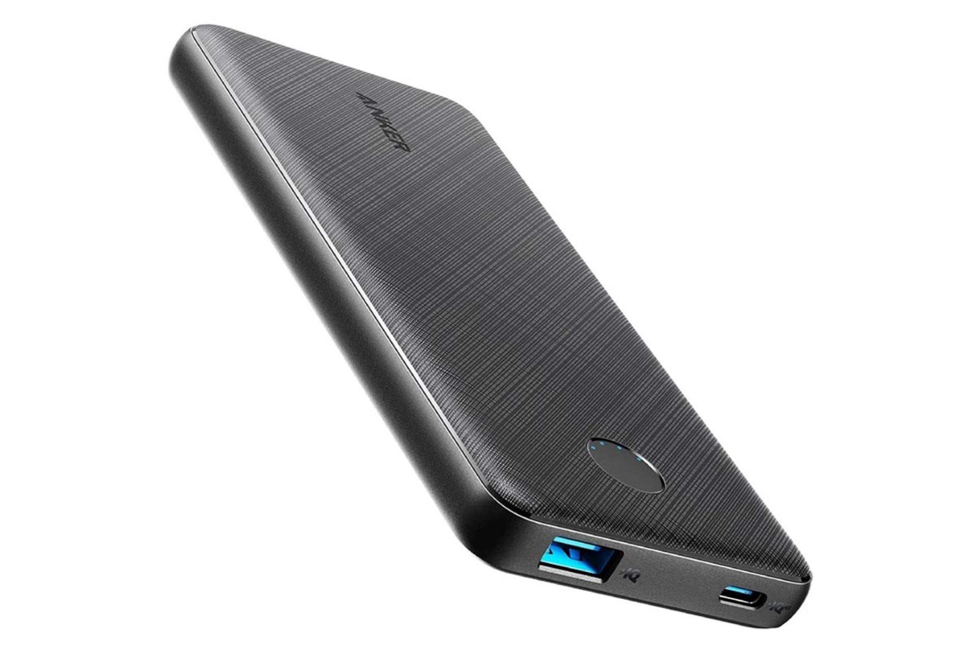 کانکتور و اتصال پاور بانک انکر 523 PowerCore Slim با ظرفیت 10000 میلی‌آمپر ساعت