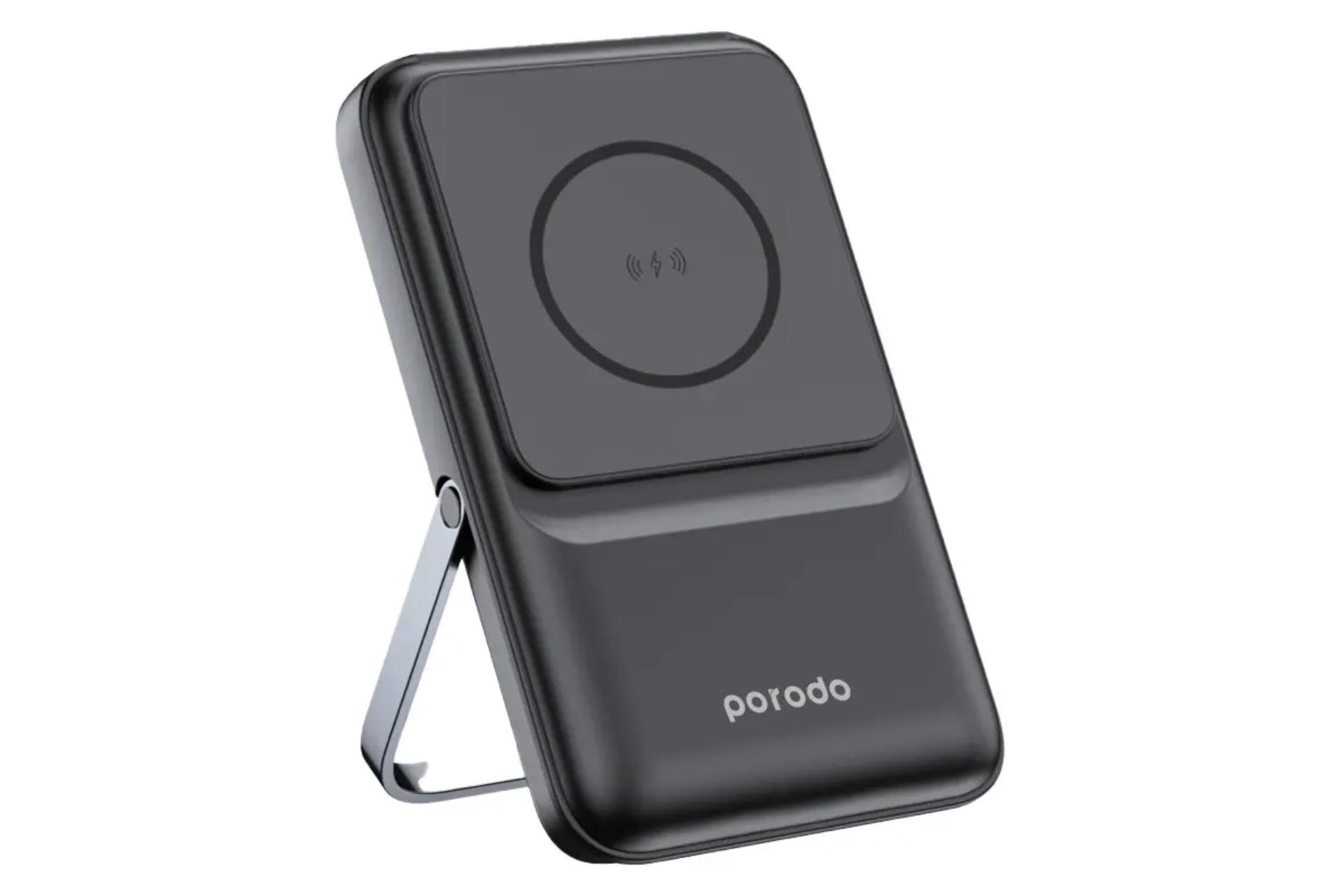 پاور بانک پرودو Magsafe PD-PBFCH039 با ظرفیت 10000 میلی‌آمپر ساعت و امکان شارژ بی‌سیم رنگ مشکی