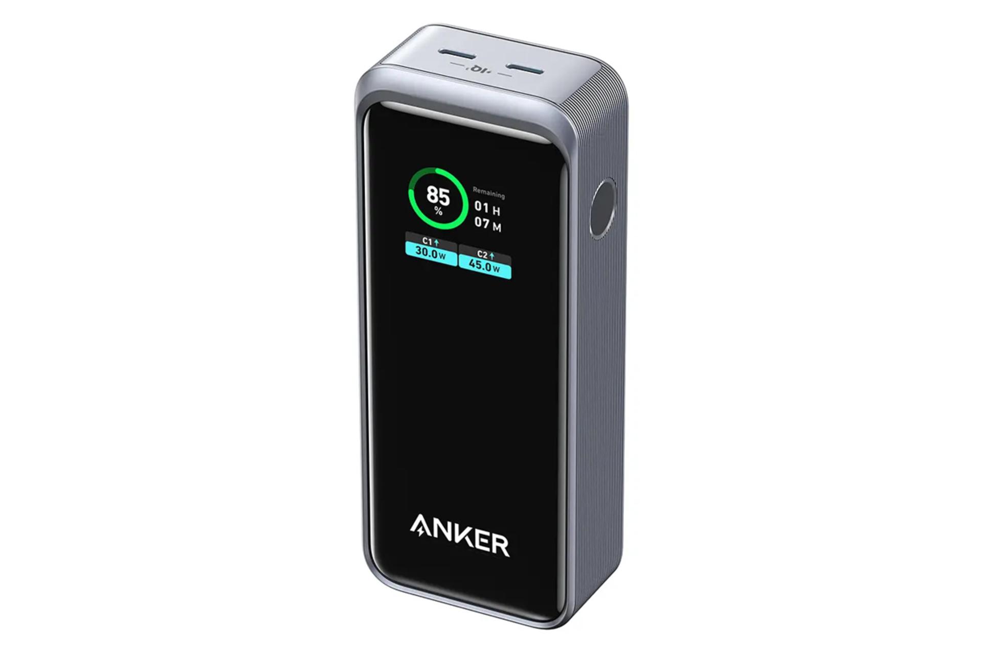 شارژدهی پاور بانک انکر Powercore GanPrime با ظرفیت 12000 میلی‌آمپر ساعت