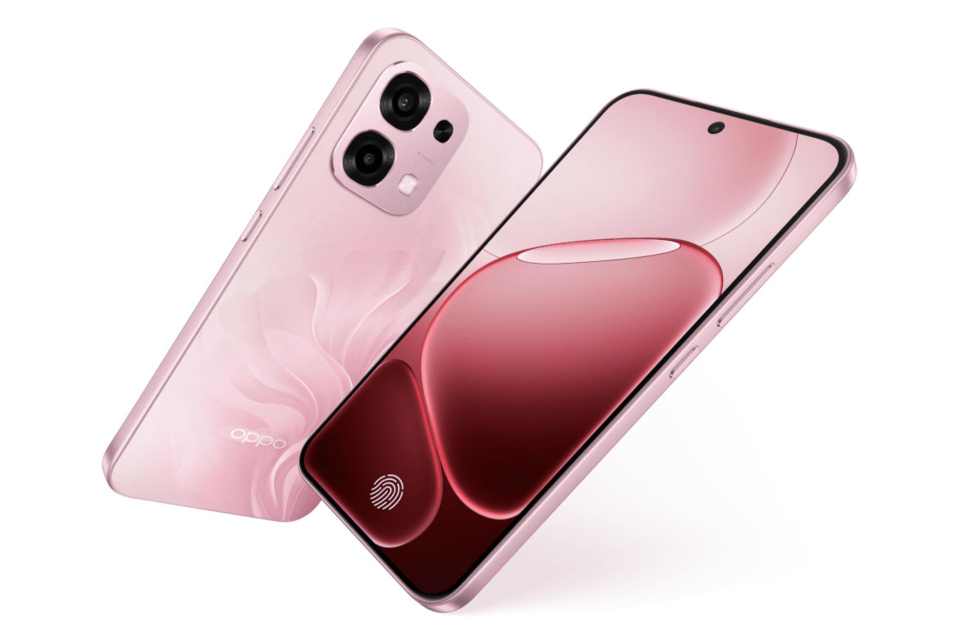 نمای جانبی گوشی موبایل A6 پرو اوپو 5G صورتی روشن / Oppo A6 Pro 5G