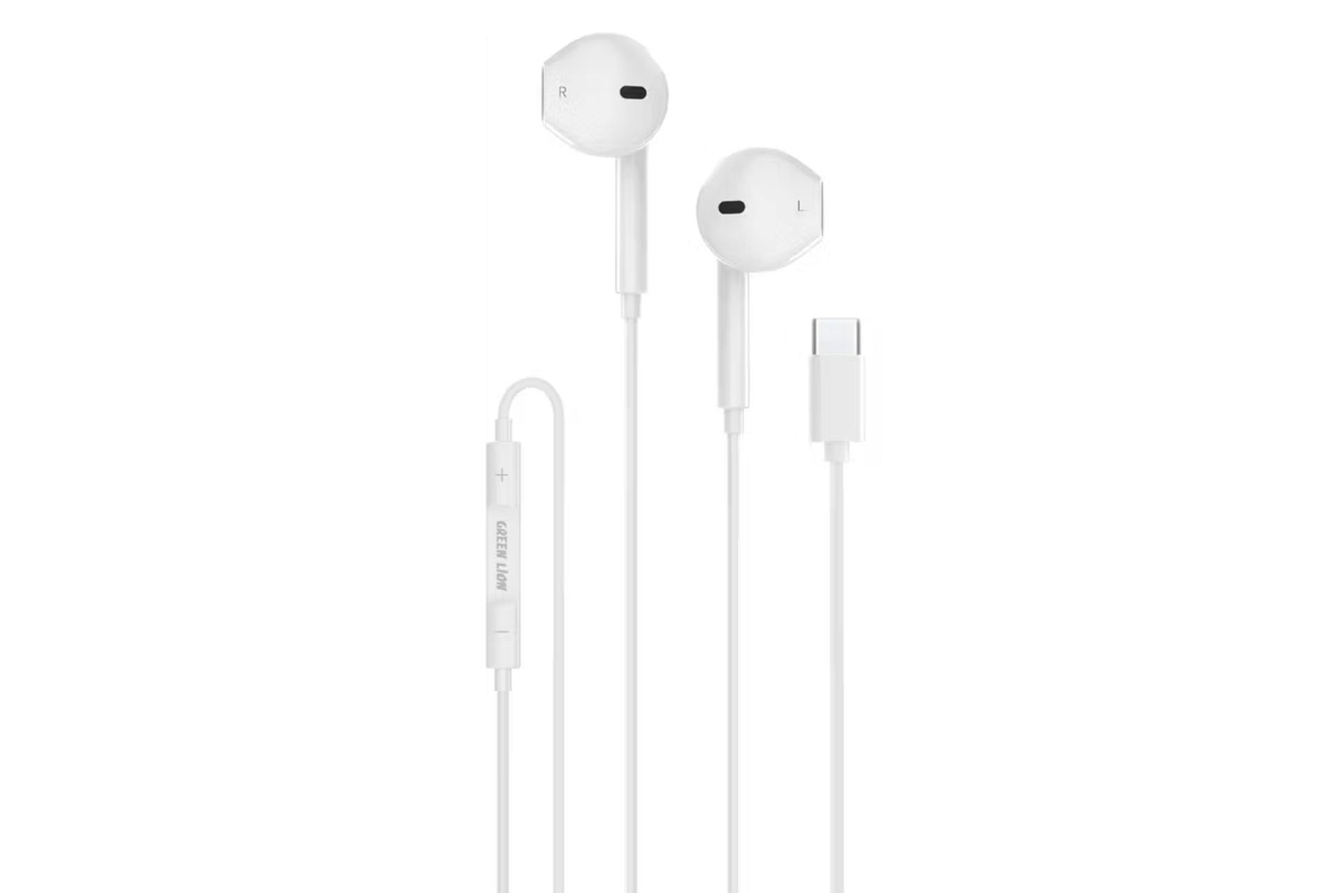 هدفون گرین لیون Stereo Earphones Type-C رنگ سفید