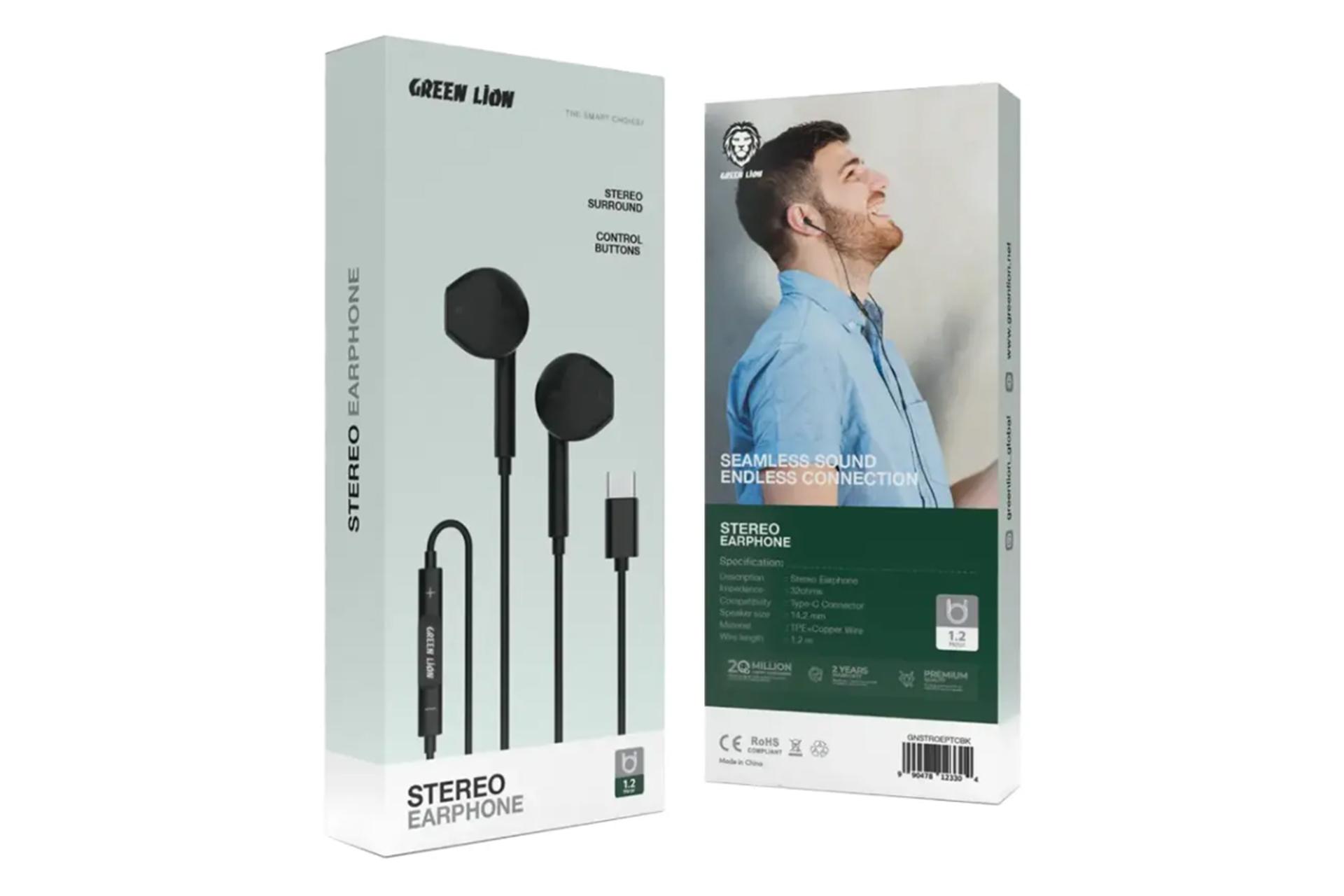 جعبه هدفون گرین لیون Stereo Earphones Type-C
