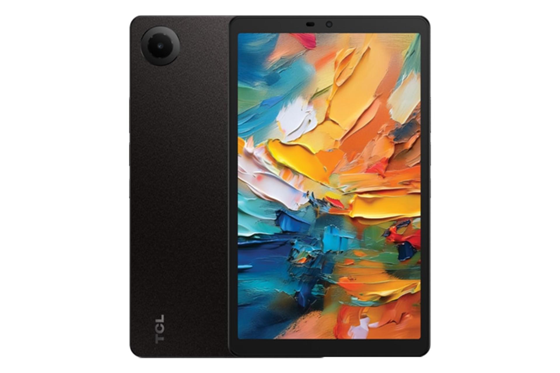 نمای کلی تبلت Tab 8 NxtPaper 5G تی سی ال / TCL Tab 8 NxtPaper 5G با نمایشگر روشن و نمایش لوگو و دوربین پنل پشت