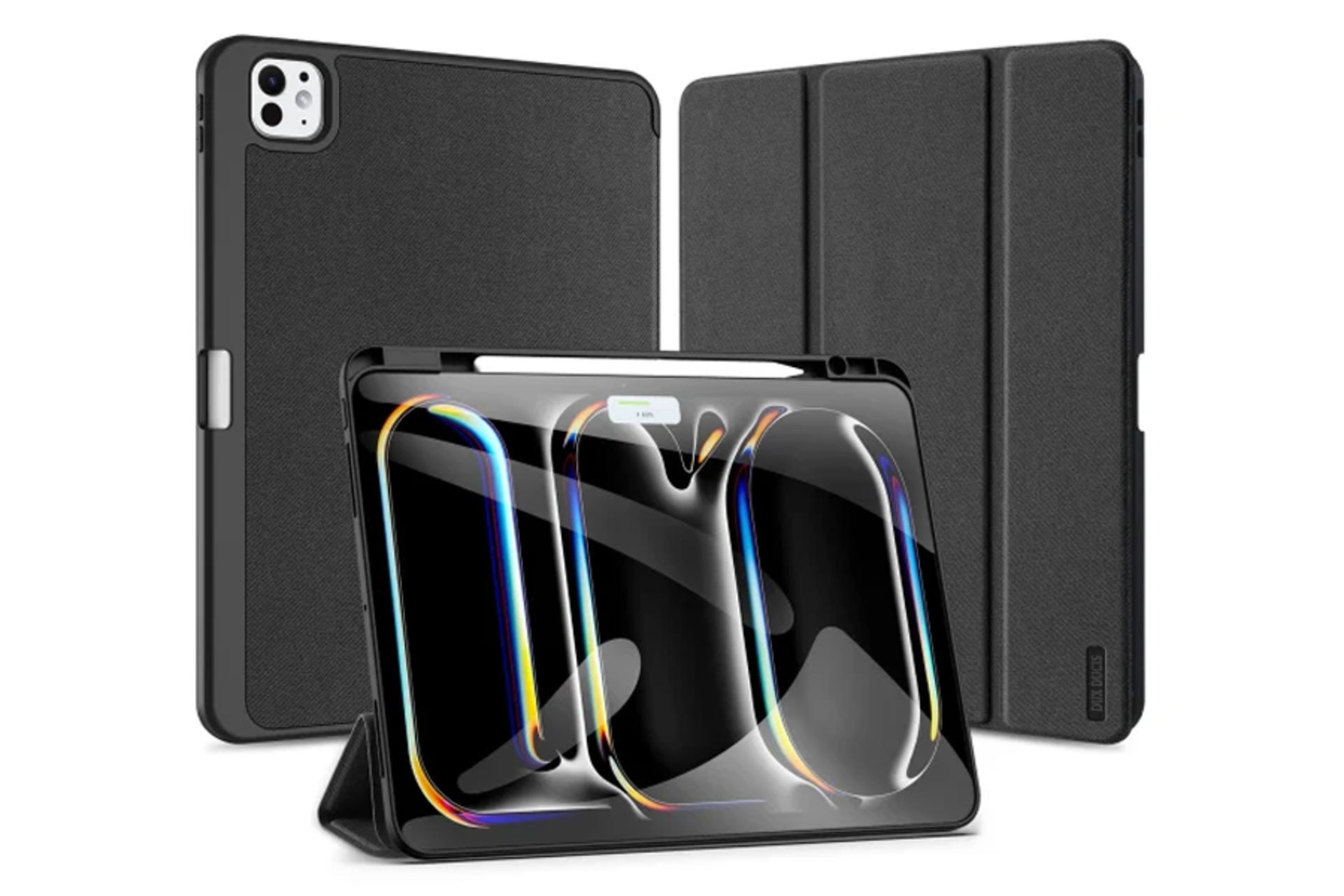 قاب تبلت کیف کلاسوری دوکس دوکیس مدل Domo مناسب اپل iPad Pro 13 2024 رنگ مشکی