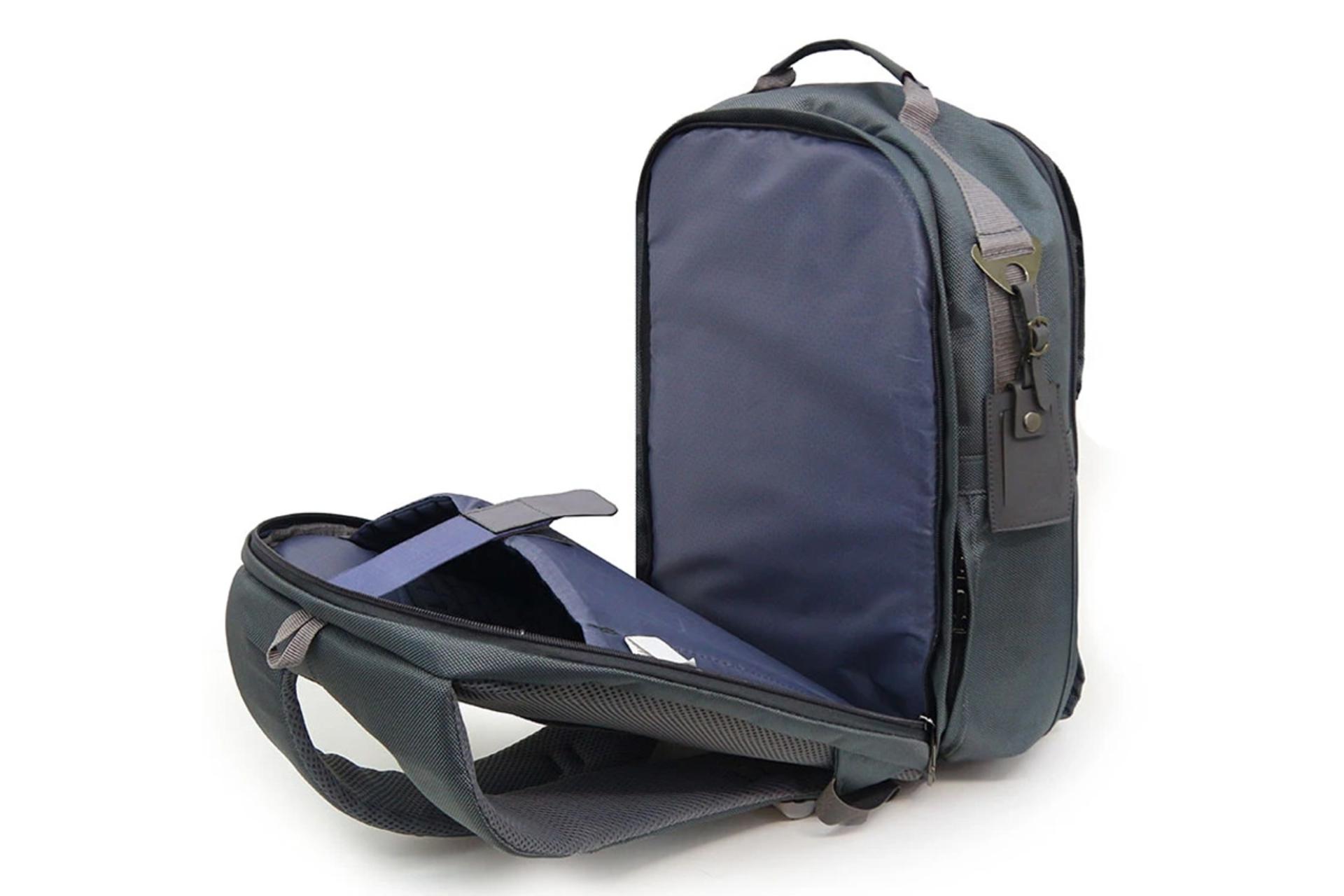 نمای داخل کیف لپ تاپ کوله پشتی لپ تاپ پرزیدنت 4556 مناسب 15.6 اینچ