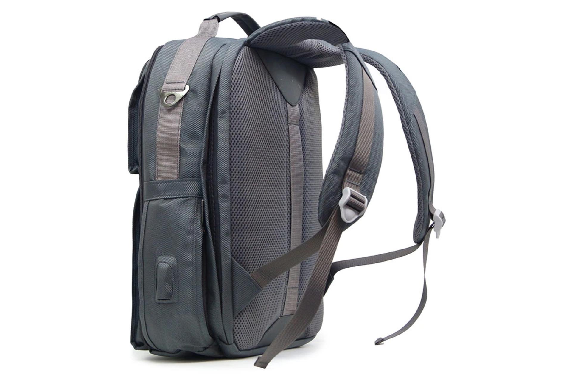 نمای کنار کیف لپ تاپ کوله پشتی لپ تاپ پرزیدنت 4556 مناسب 15.6 اینچ