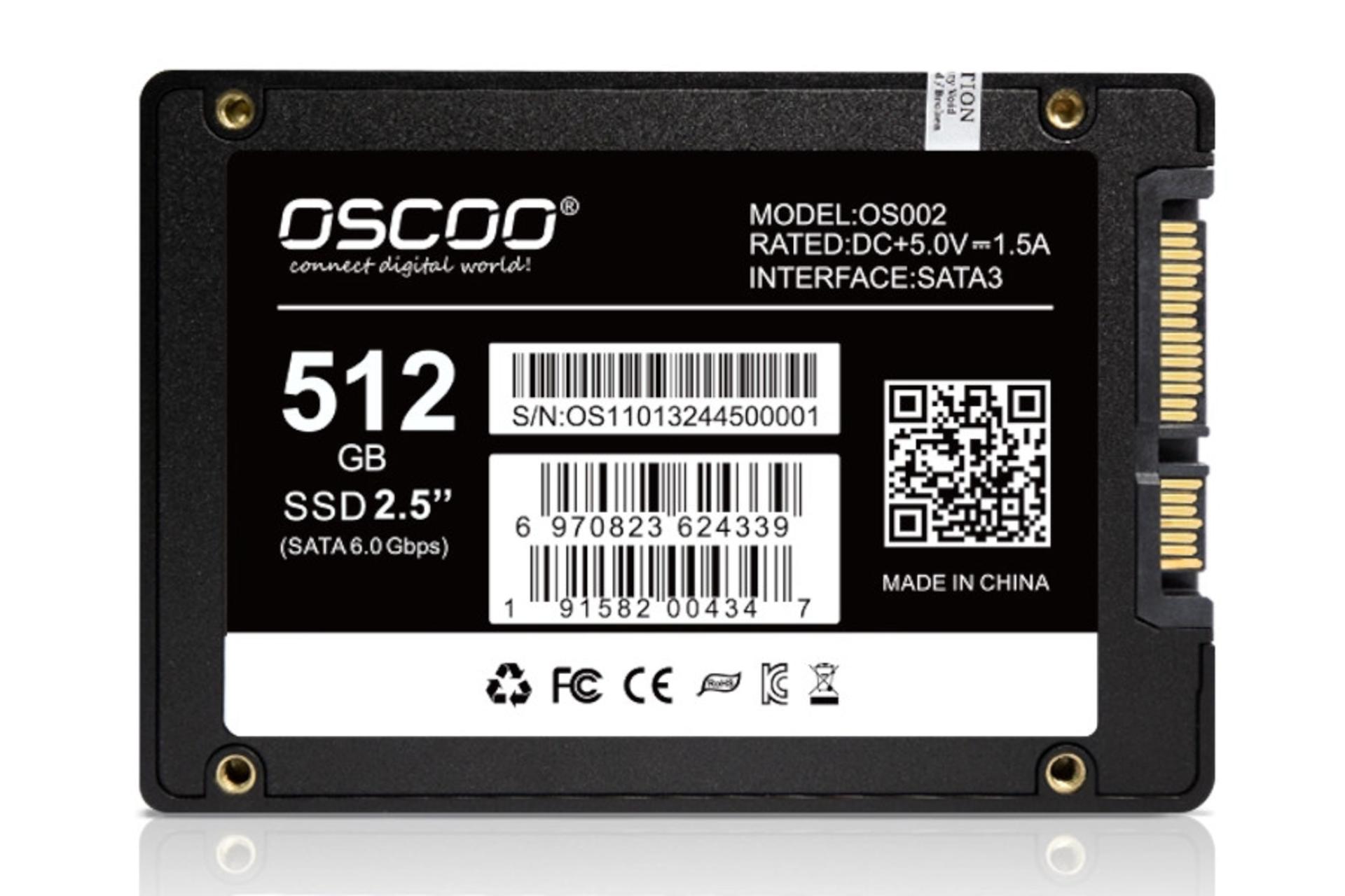 پشت اس اس دی اسکو OSCOO BLACK OS002 SATA 2.5 Inch 512GB