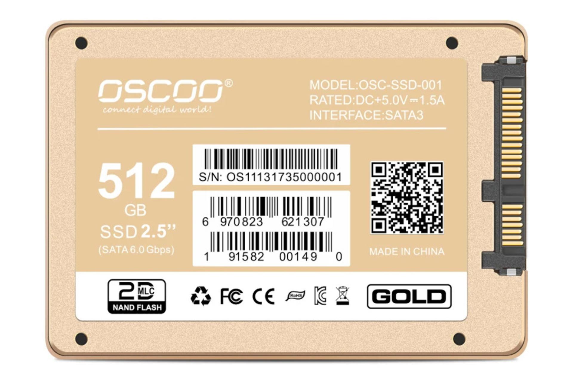 پشت اس اس دی اسکو OSCOO GOLD OS003 SATA 2.5 Inch 512GB