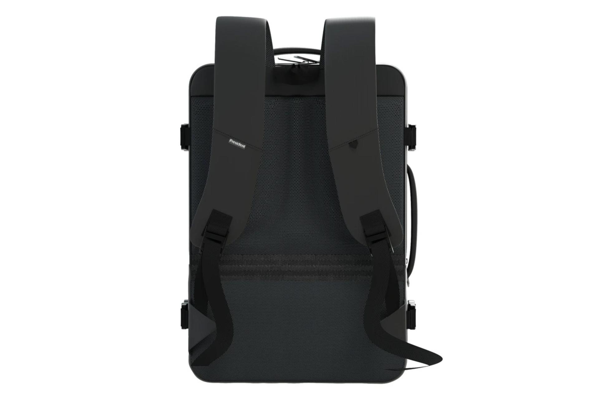 نمای پشت کیف لپ تاپ کوله پشتی لپ تاپ پرزیدنت STAGE مناسب 17 اینچ