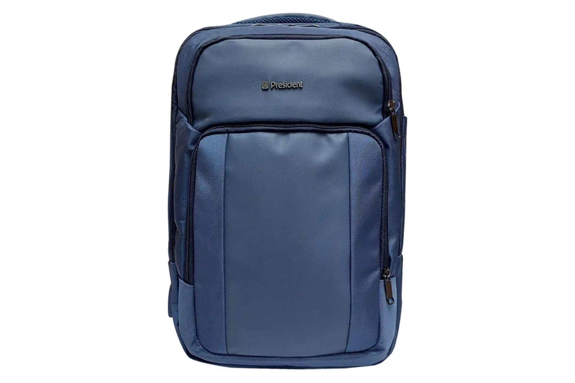 کیف لپ تاپ کوله پشتی لپ تاپ پرزیدنت Wizard مناسب 15.6 اینچ رنگ آبی