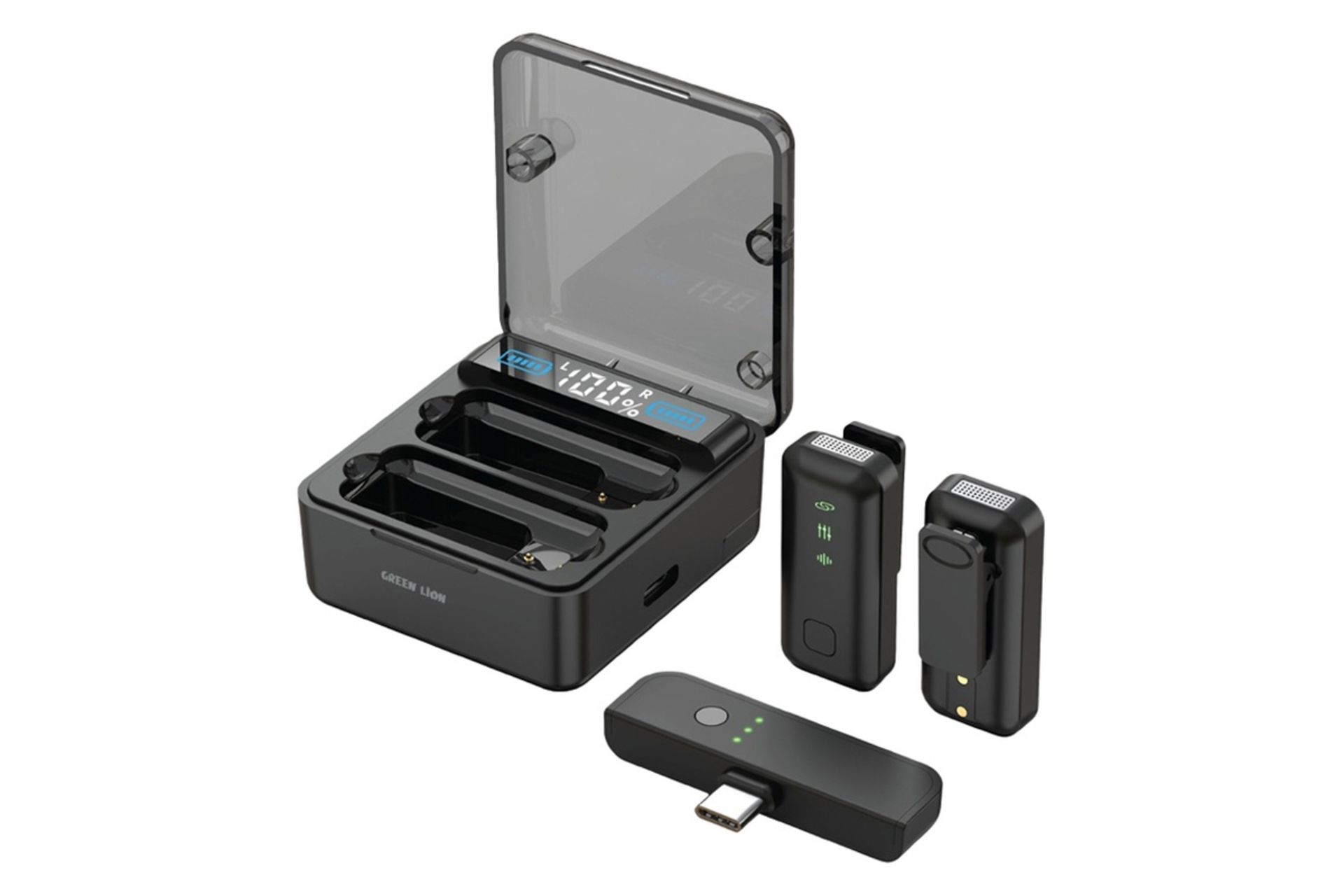 میکروفون گرین لیون 2in1 with Digital Display رنگ مشکی