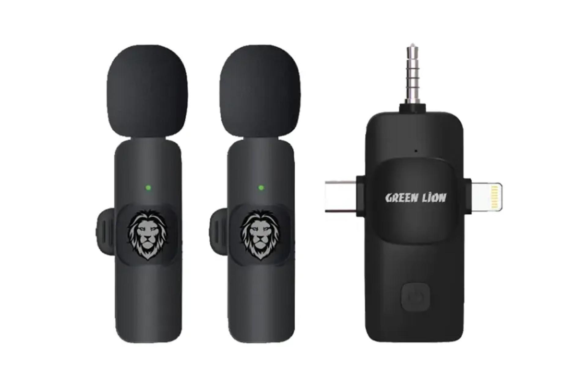 میکروفون گرین لیون 3in1 Type-C / Lightning / AUX رنگ مشکی