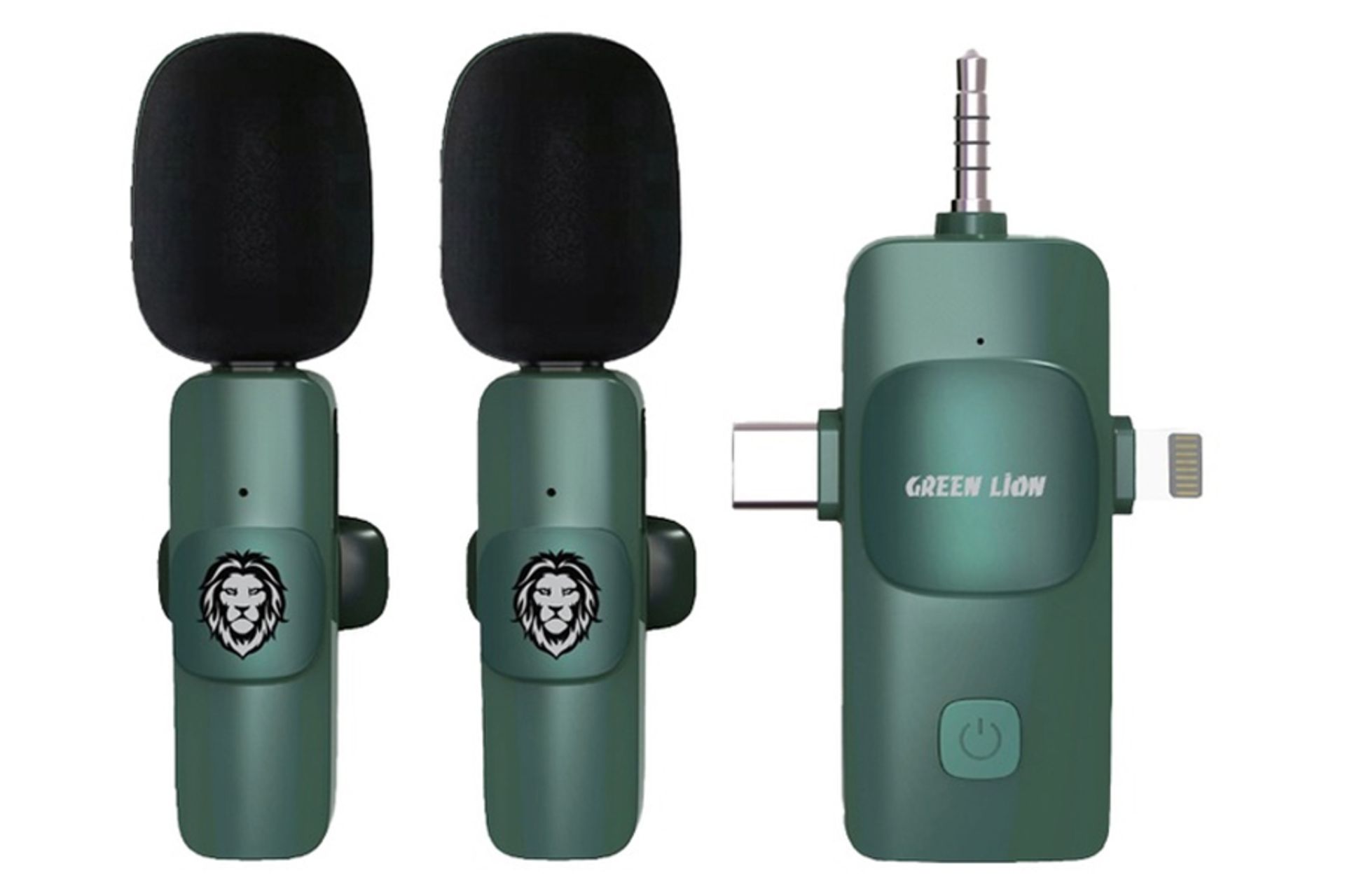 میکروفون گرین لیون 3in1 Type-C / Lightning / AUX رنگ سبز