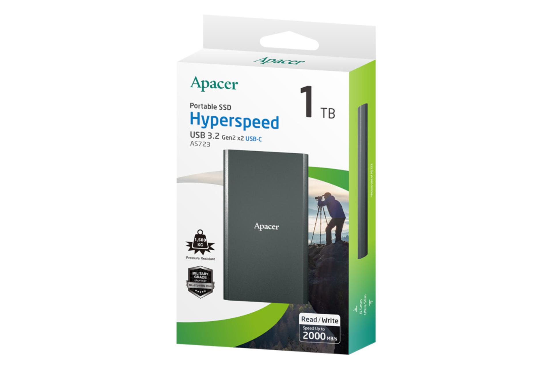 جعبه اس اس دی اپیسر Apacer AS723 USB 3.2 1TB