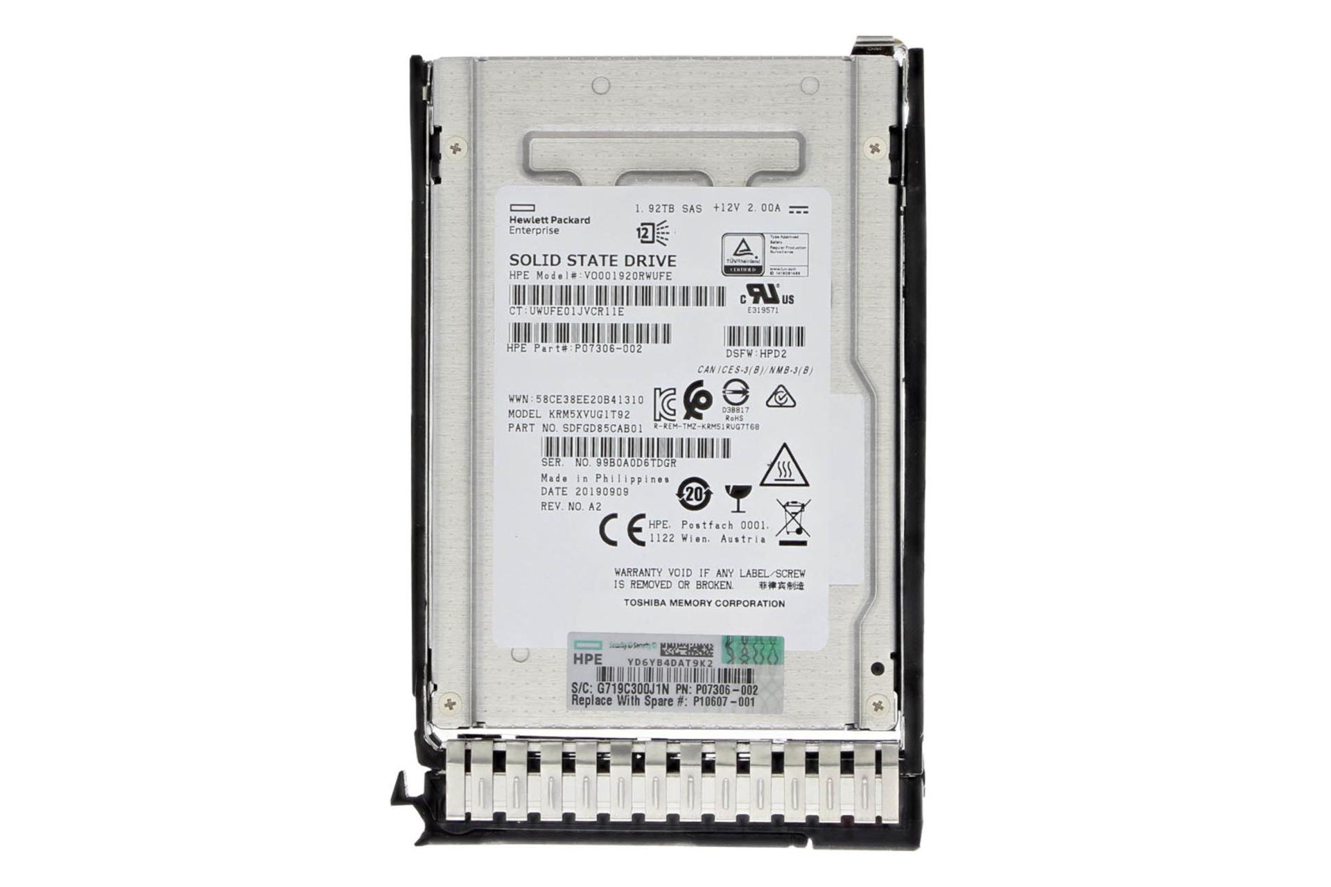 اس اس دی اچ پی ای HPE P07306-002 SAS 2.5 Inch 1.92TB