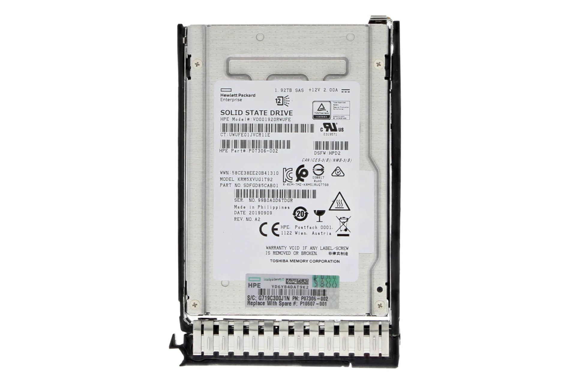 اس اس دی اچ پی ای HPE P07306-002 SAS 2.5 Inch 1.92TB