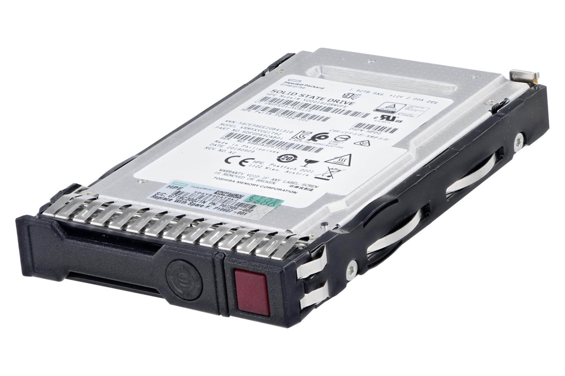 نمای جانبی اس اس دی اچ پی ای HPE P07306-002 SAS 2.5 Inch 1.92TB