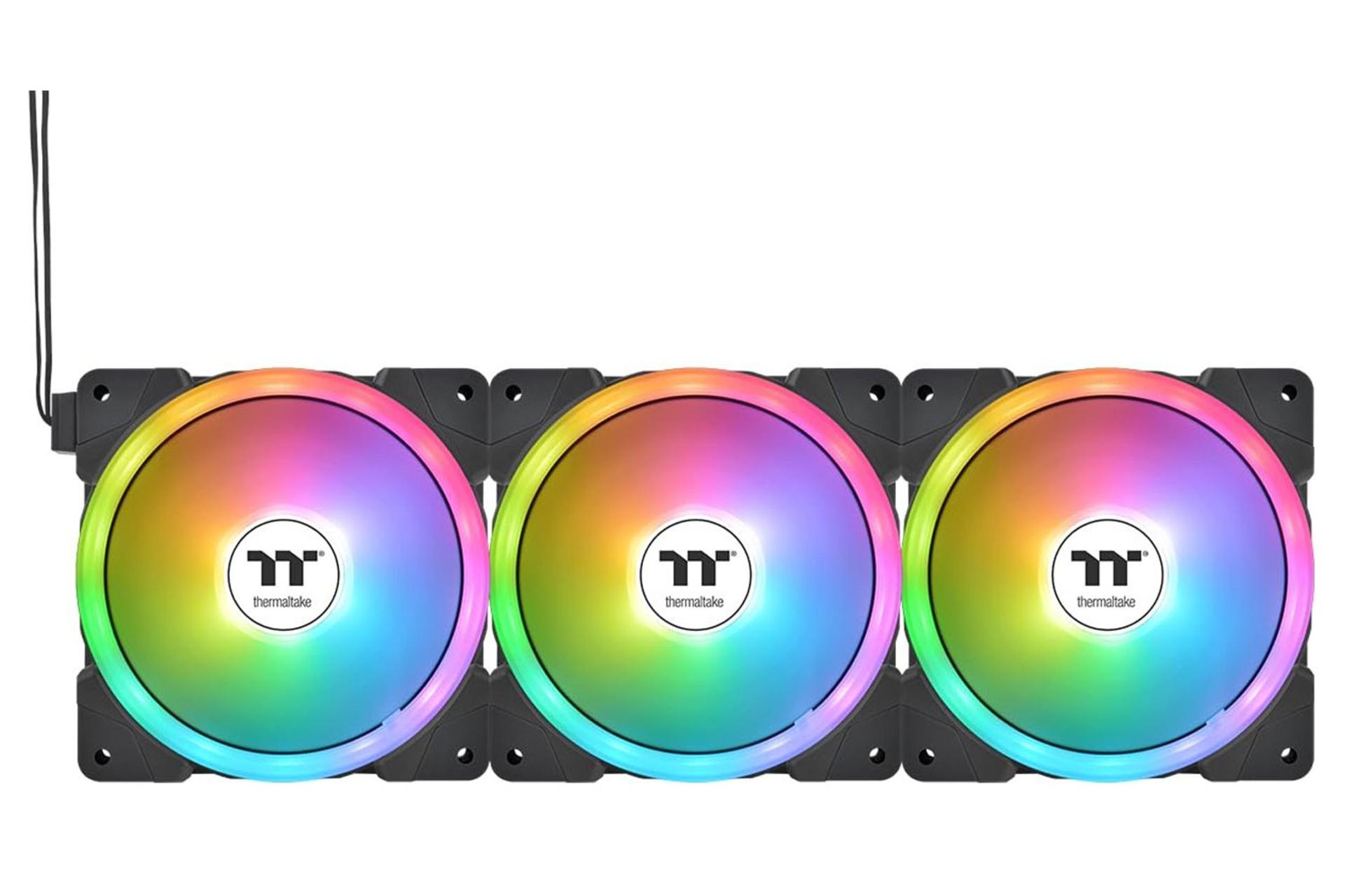 فن کیس ترمالتیک SWAFAN EX12 RGB TT Premium Edition 3-Fan Pack رنگ مشکی