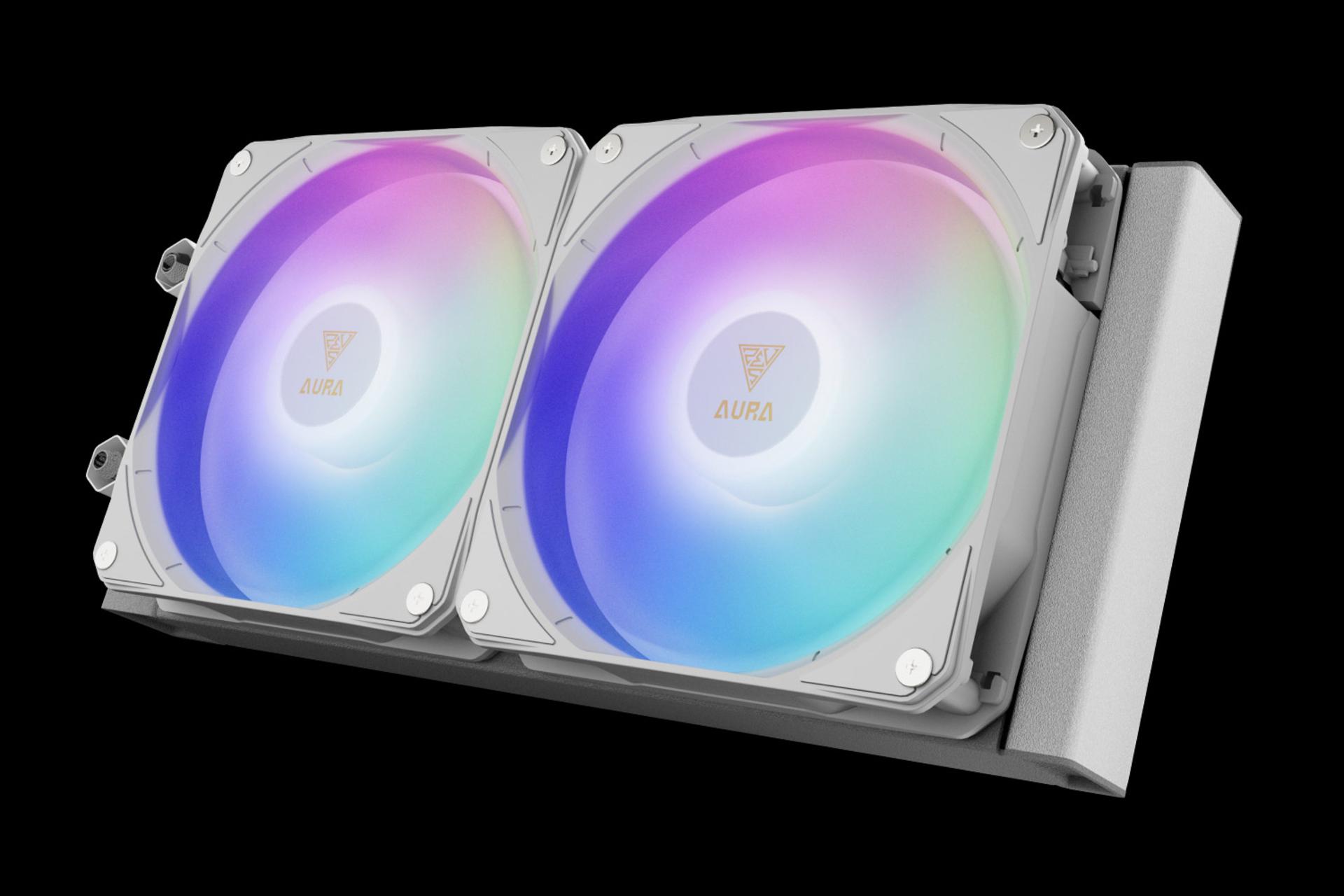 نمای سمت راست خنک کننده مایع گیم دیاس AURA GL240 LCD WH