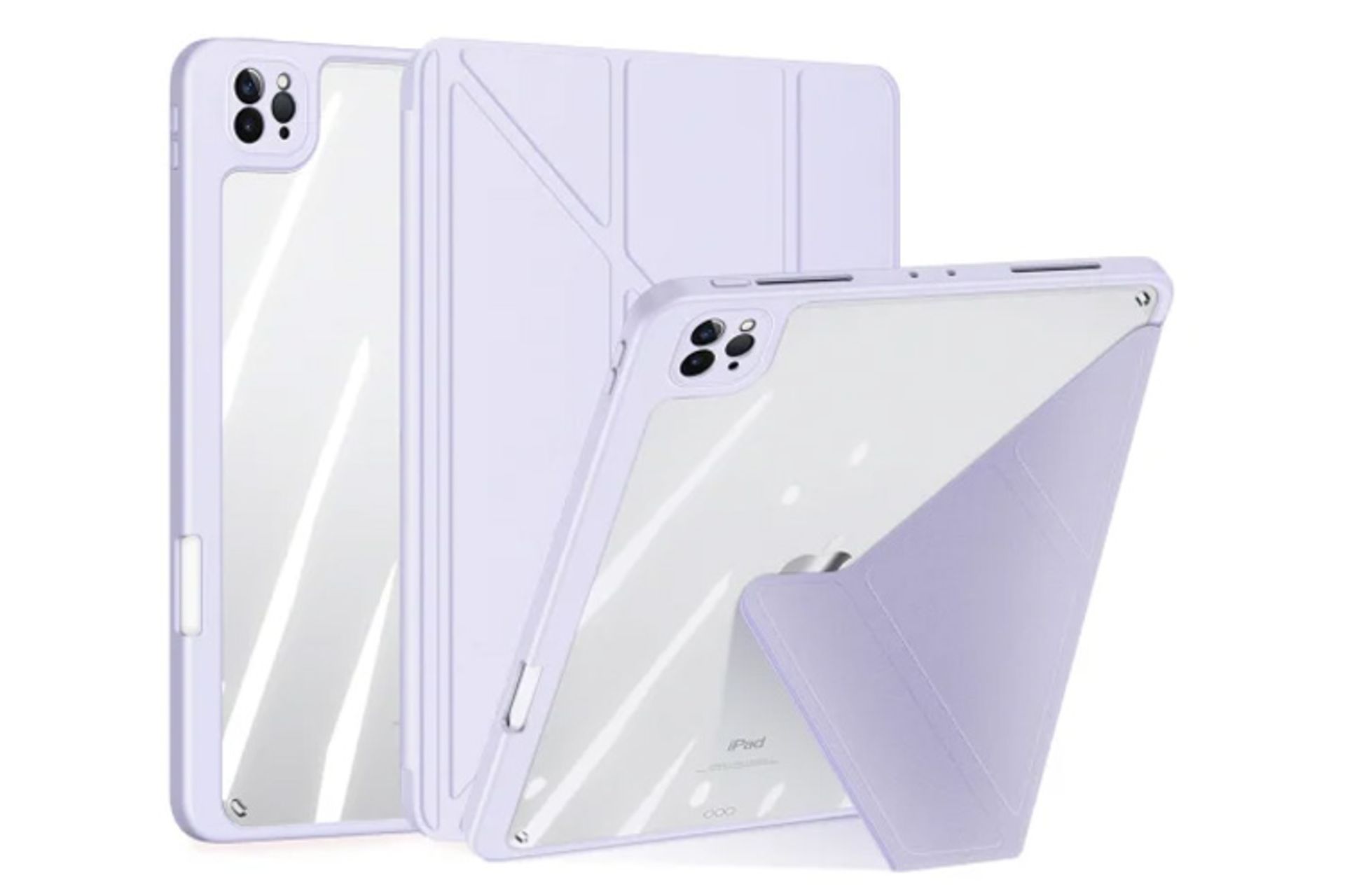 رنگ بنفش قاب تبلت کیف کلاسوری دوکس دوکیس مدل Magi مناسب اپل iPad Air 11 2024